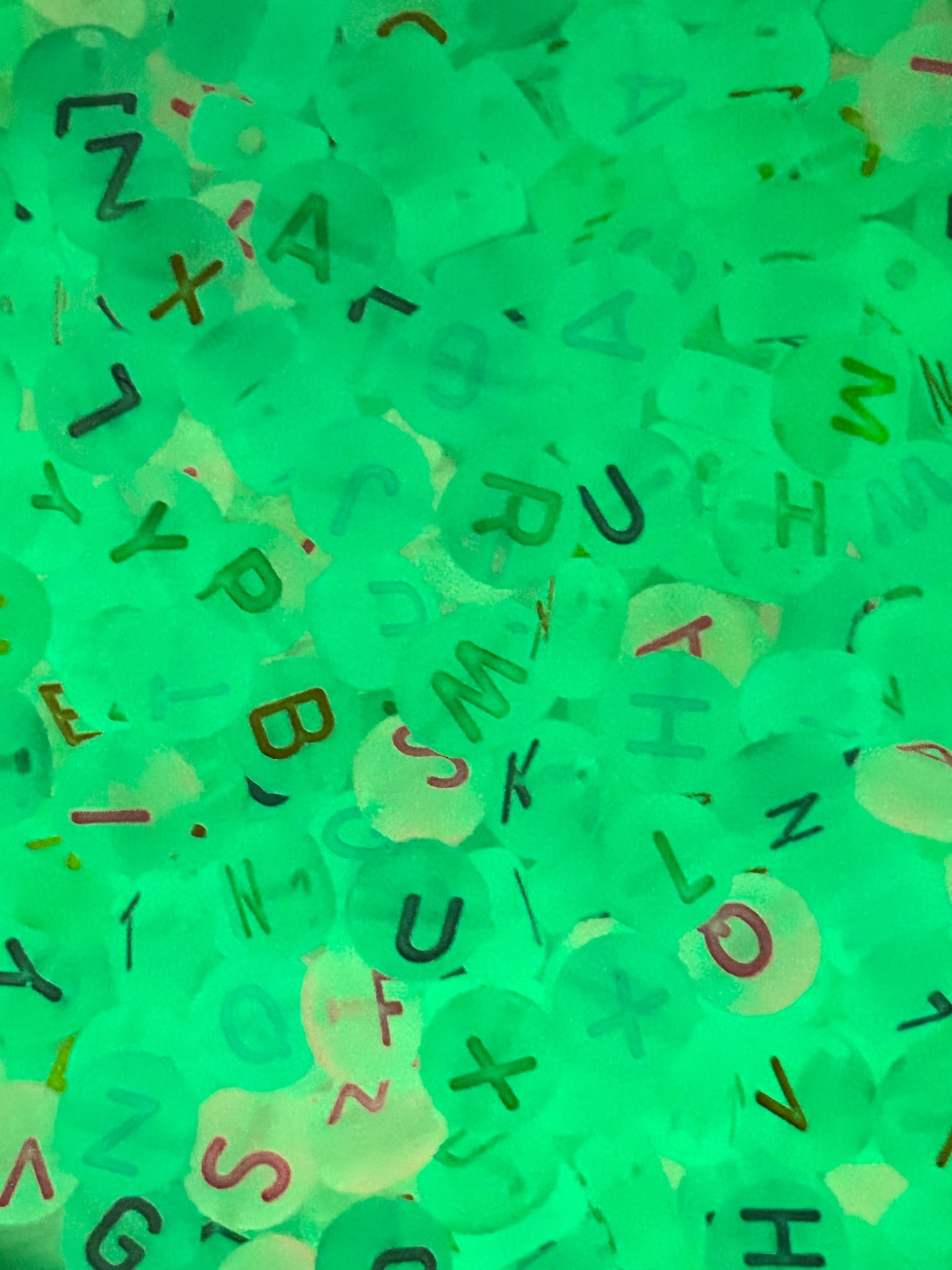 Rainbow Glow Dark Letter Beads