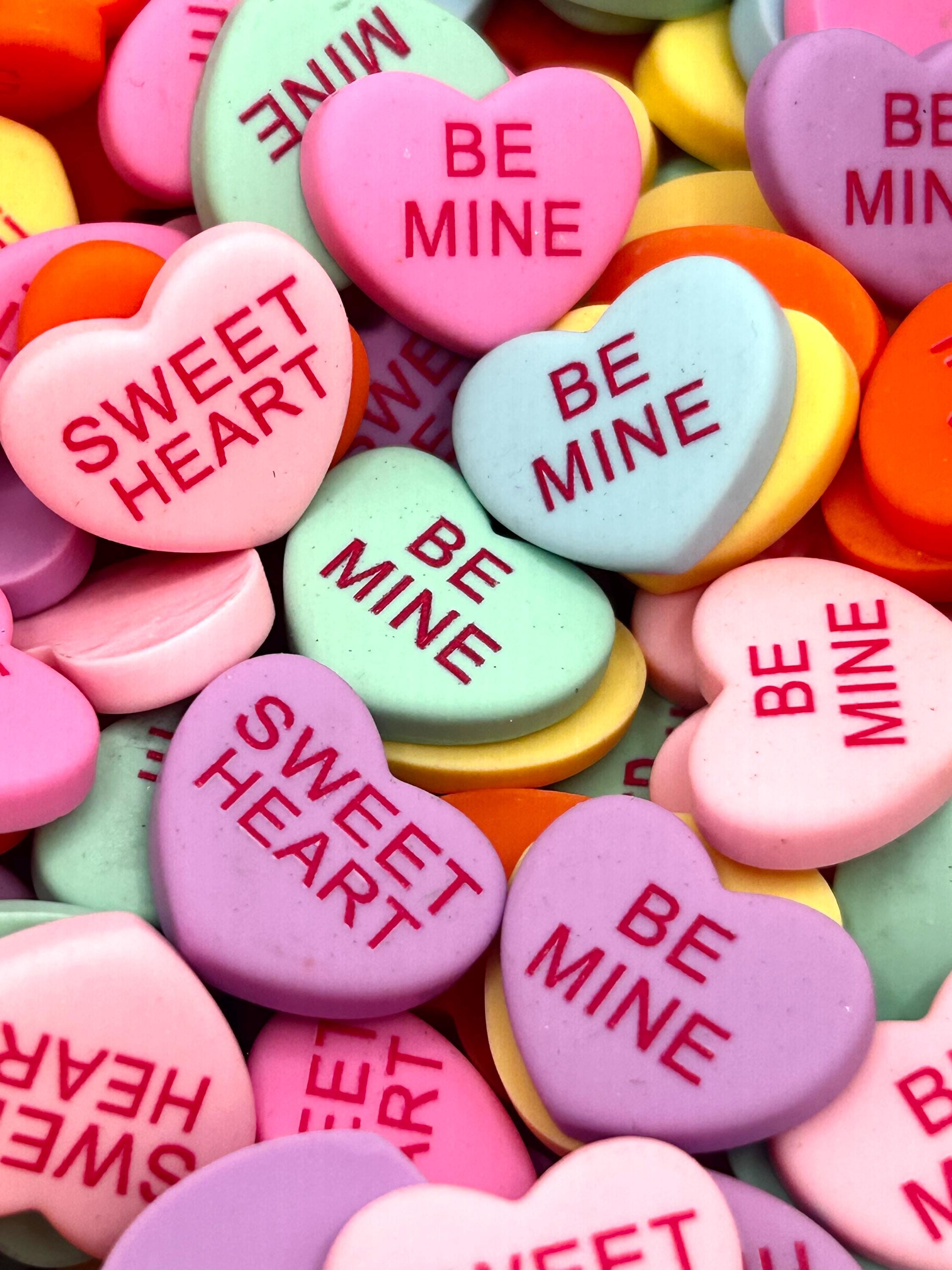 Valentine’s Day Conversation Heart Cabochon Mix, Craft Supplies