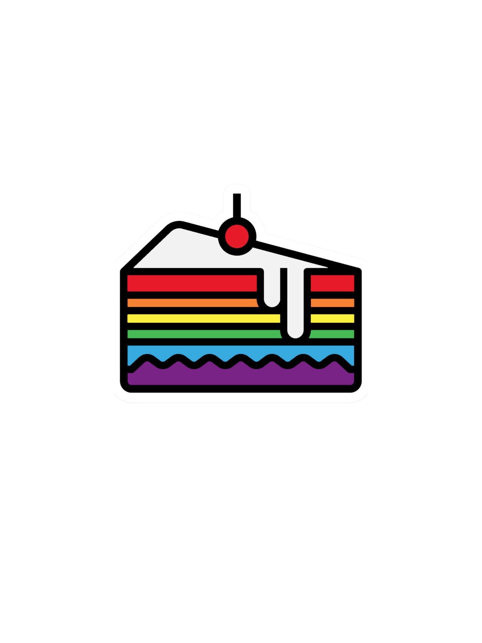 Rainbow Cake Die-Cut Sticker – Cute Dessert Sticker for Laptops, Notebooks & More – Aesthetic Foodie Gift – Free Shipping!