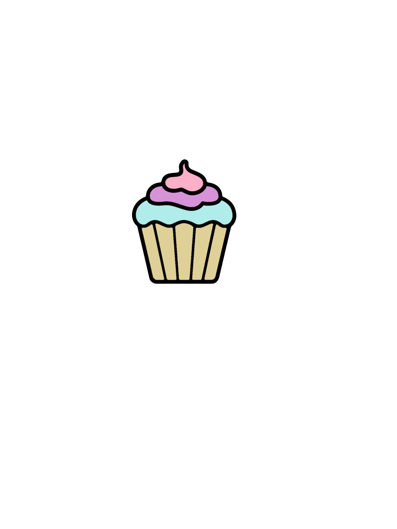 Small Pastel Cupcake Sticker – Cute Dessert Sticker for Laptops & Notebooks – Free Shipping!