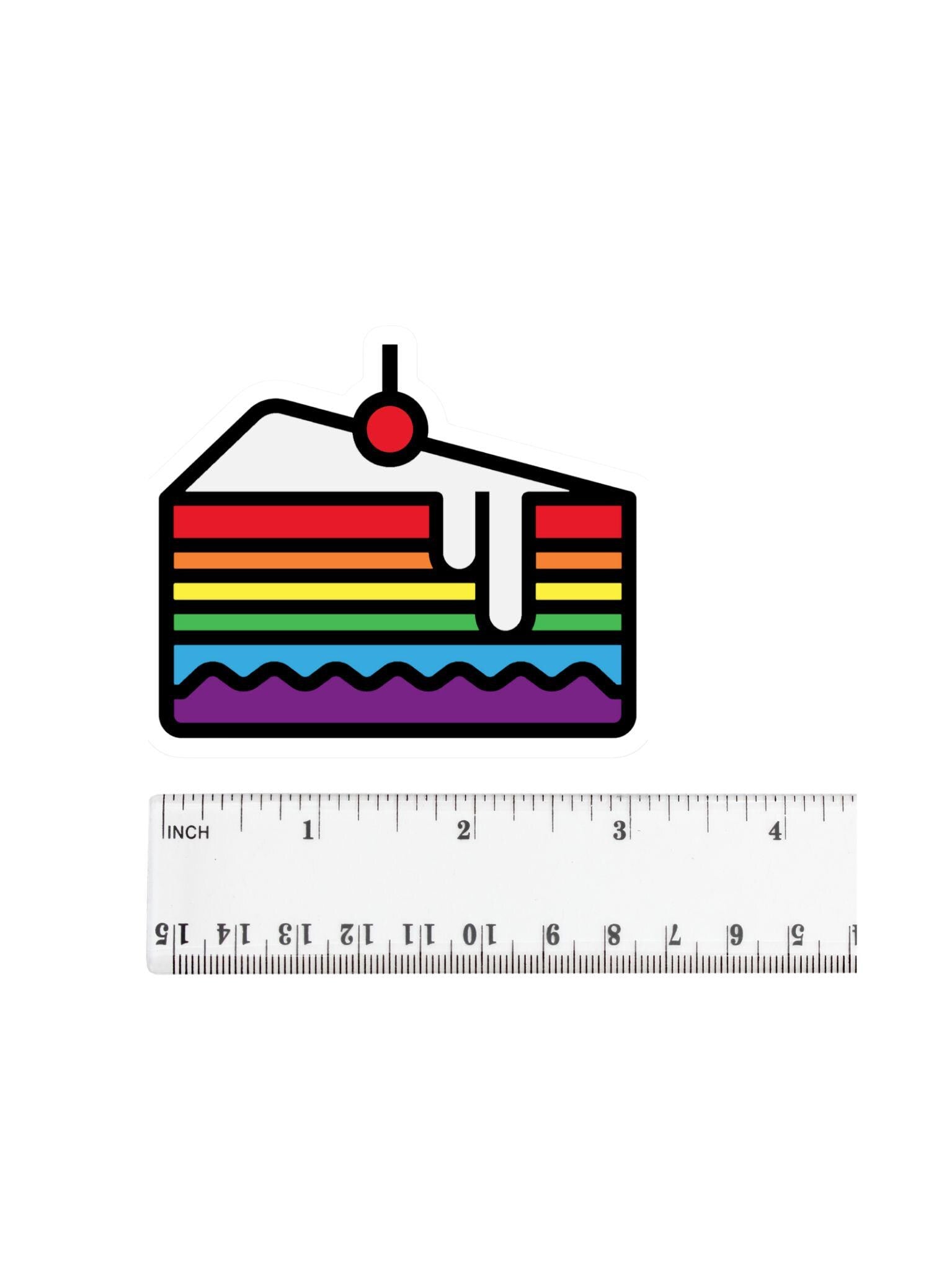 Rainbow Cake Die-Cut Sticker – Cute Dessert Sticker for Laptops, Notebooks & More – Aesthetic Foodie Gift – Free Shipping!