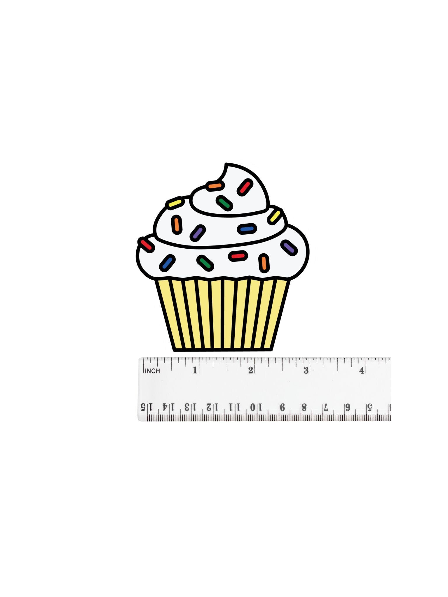 Vanilla Birthday Cupcake Sticker – Cute Dessert Sticker for Laptops & Notebooks – Free Shipping!