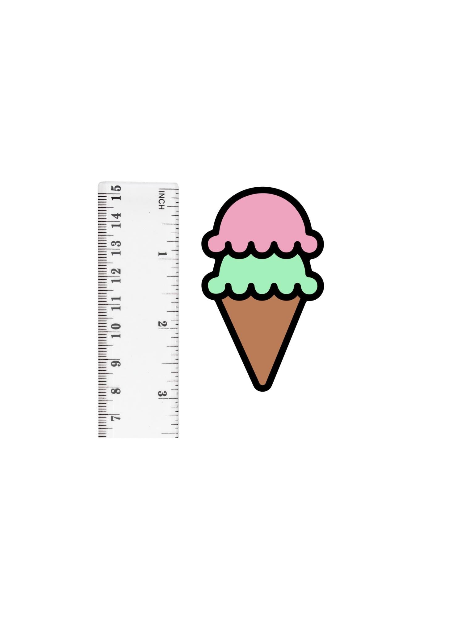 Strawberry Mint Ice Cream Sticker – Cute Pastel Dessert Sticker for Laptops & Notebooks – Free Shipping!