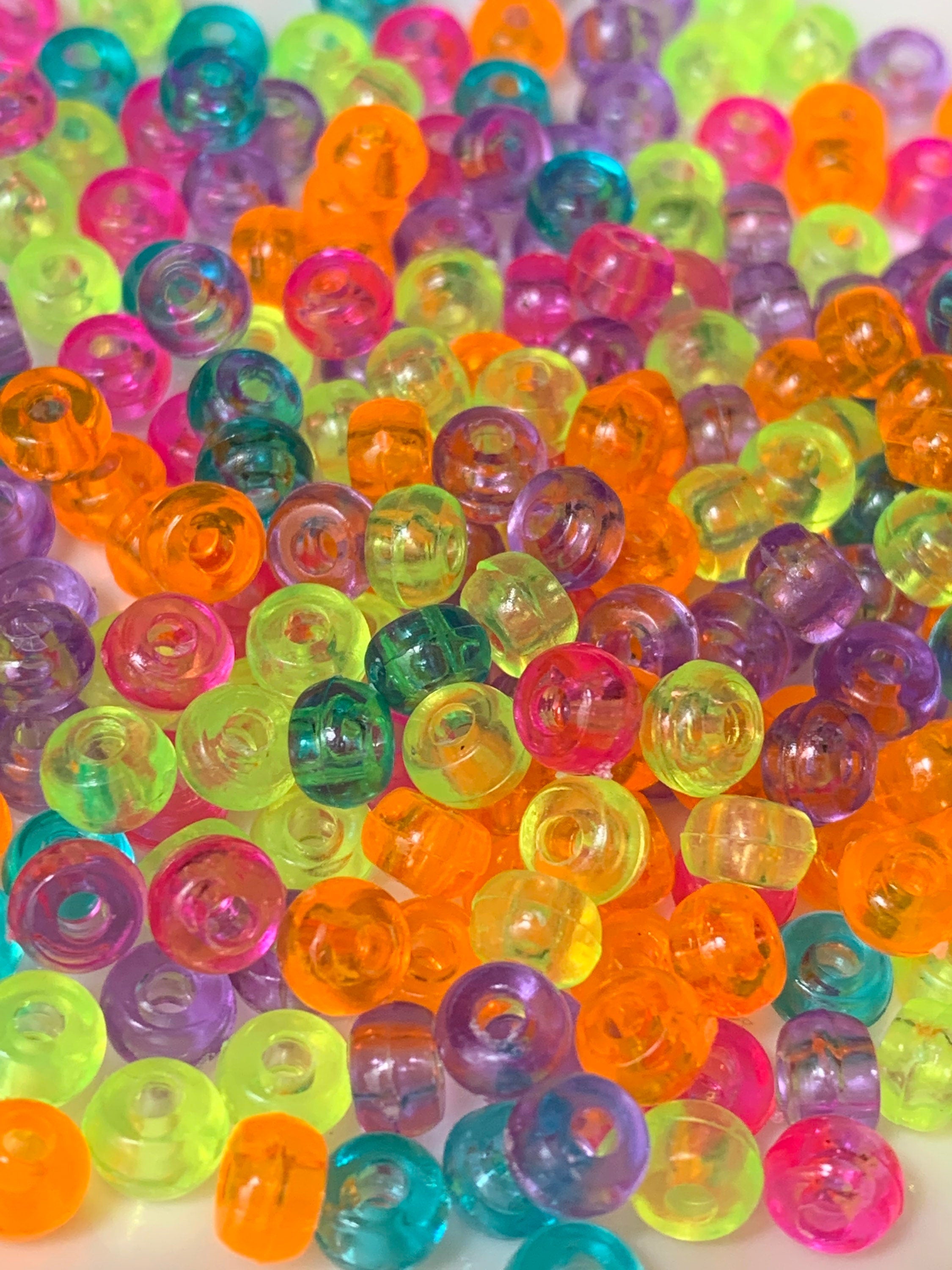 Tiny Neon Barrel Beads - 1000 pc set