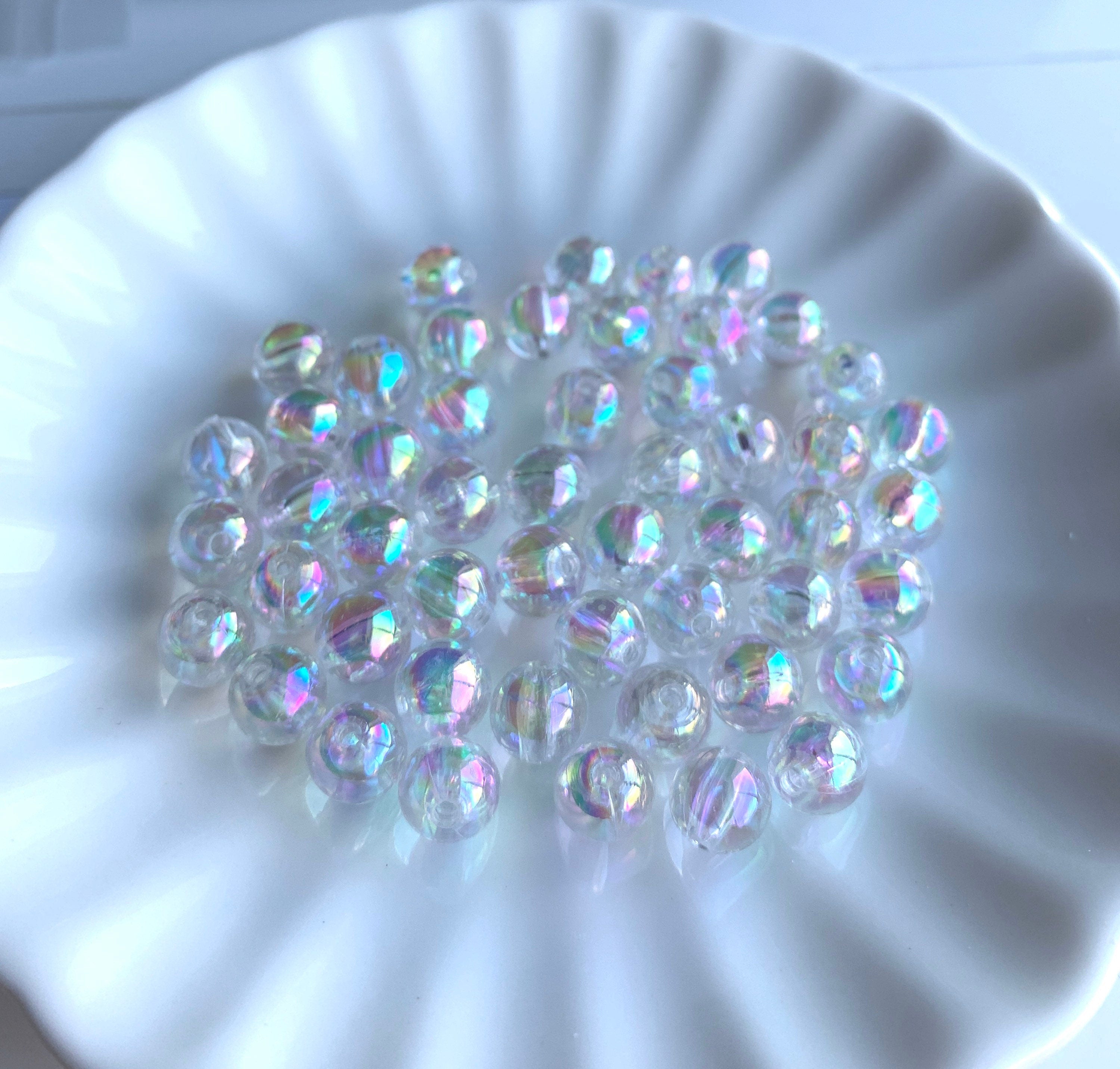 Round Bubble Translucent Beads, Spacer Beads, 50 Piece Set