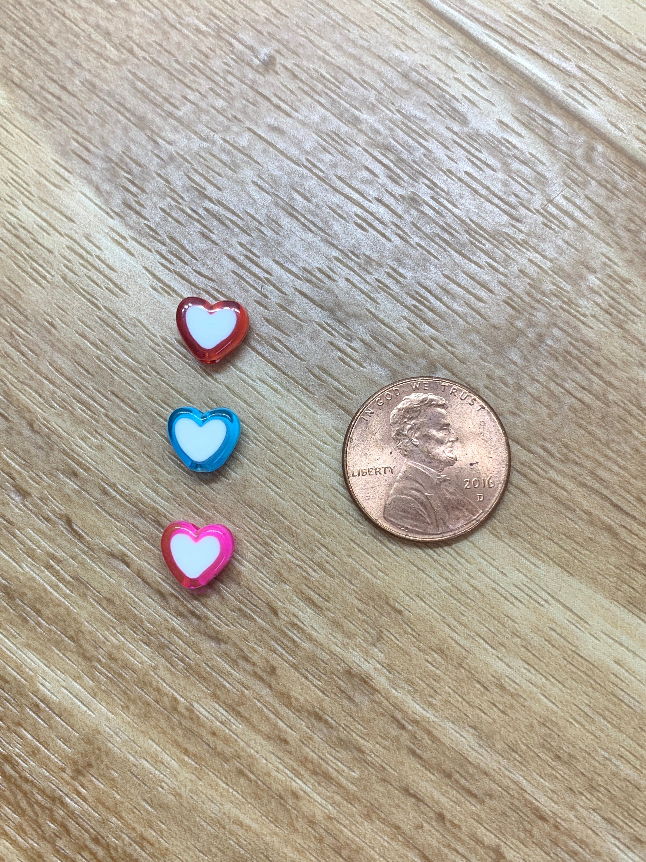 Heart Spacer Alphabet Beads, Acrylic Beads, Spacer beads - 50 pc set