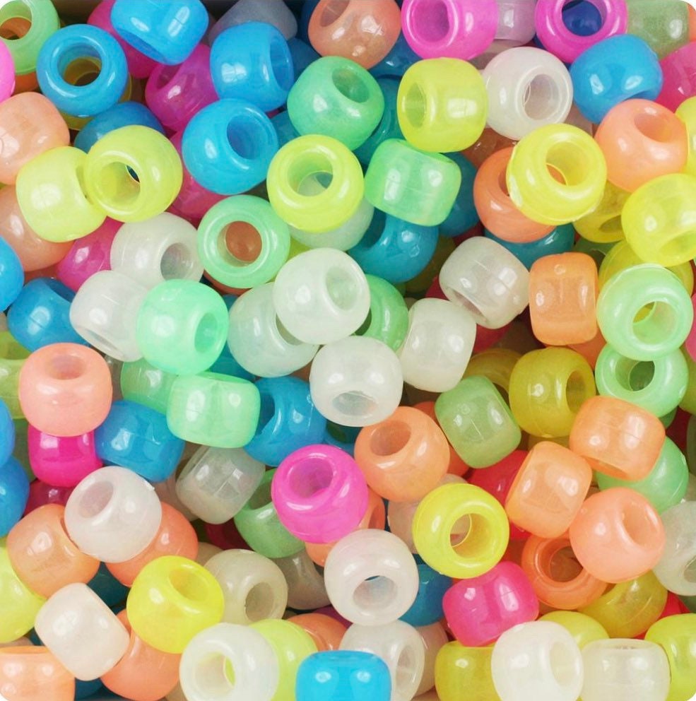 Neon Translucent Kandi Beads, Pony Beads, Barrel beads, Festival Beads, Neon Rave Beads, Neon EDM Beads, Concert Beads