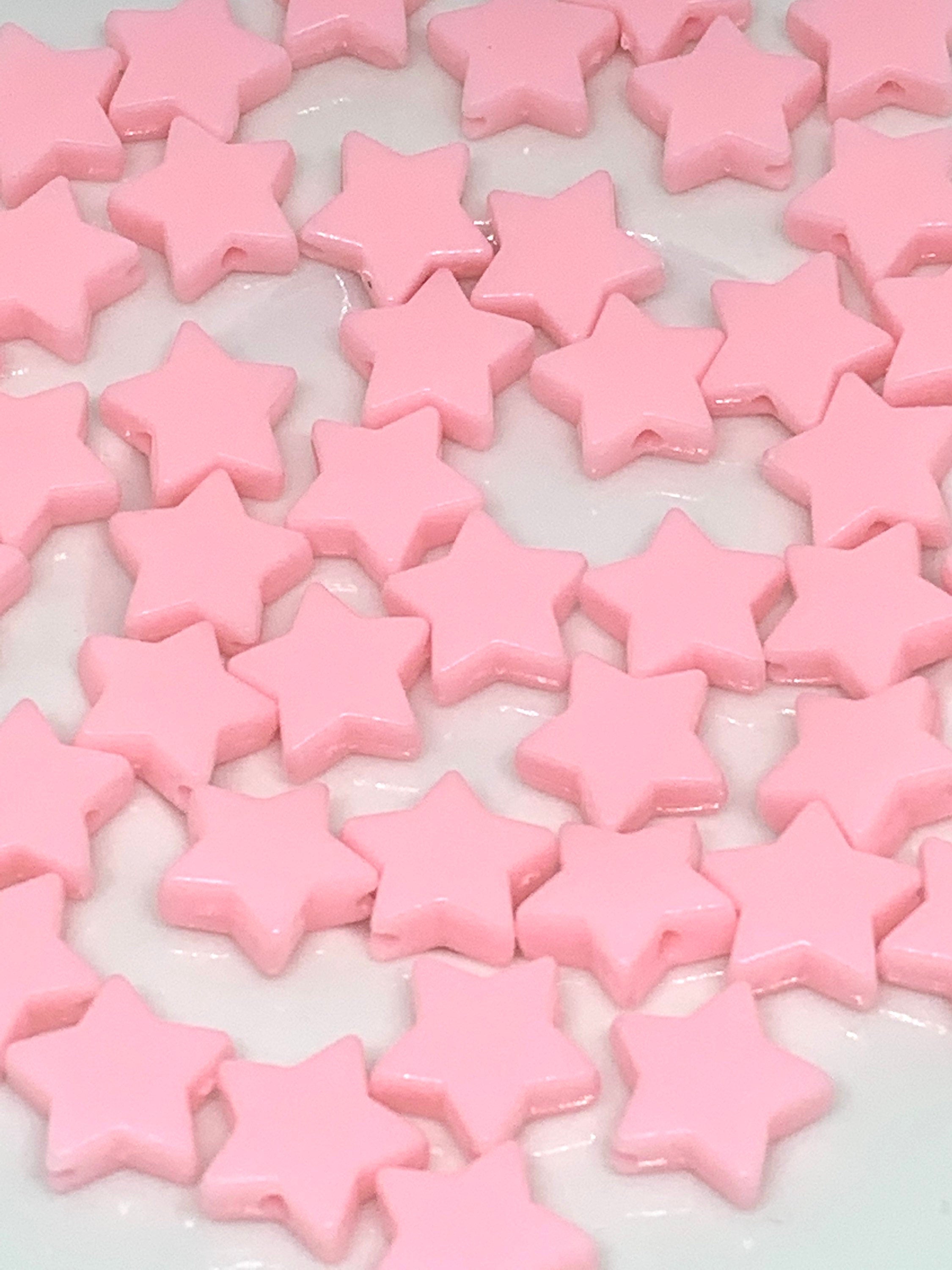 Baby Pink Star Beads, Pink Beads, Kawaii Beads