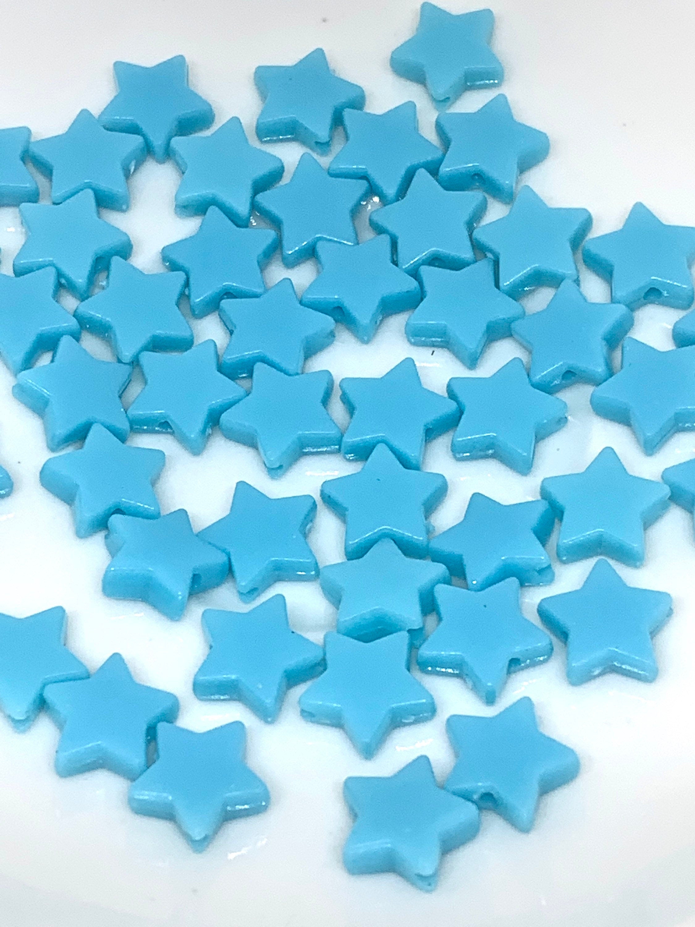 Baby Blue Star Beads, Blue Beads, Kawaii Beads