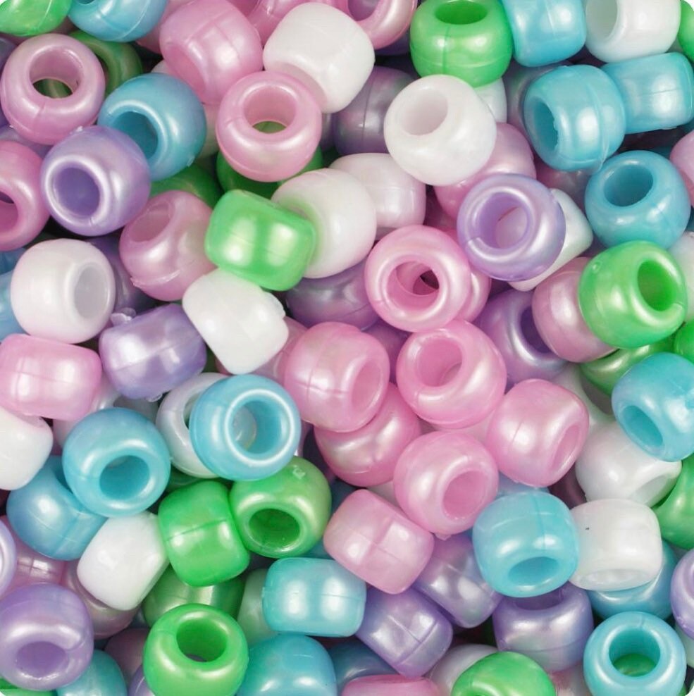 Pearl Pastel Beads, Pony Beads, Barrel beads, Kandi Beads