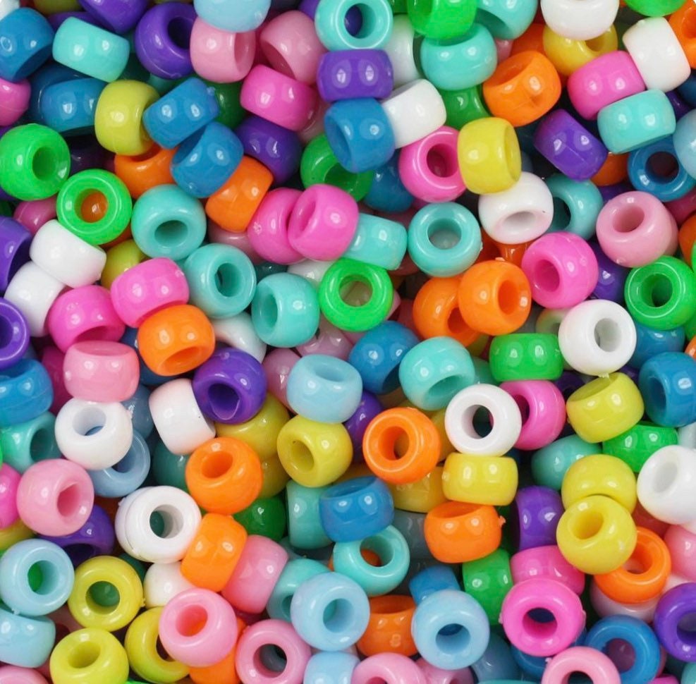 Rainbow Bracelet Beads, Small Beads for Bracelet, Mini Rainbow Pony Beads, 6.5mm Beads, Rainbow Mini Kandi Beads