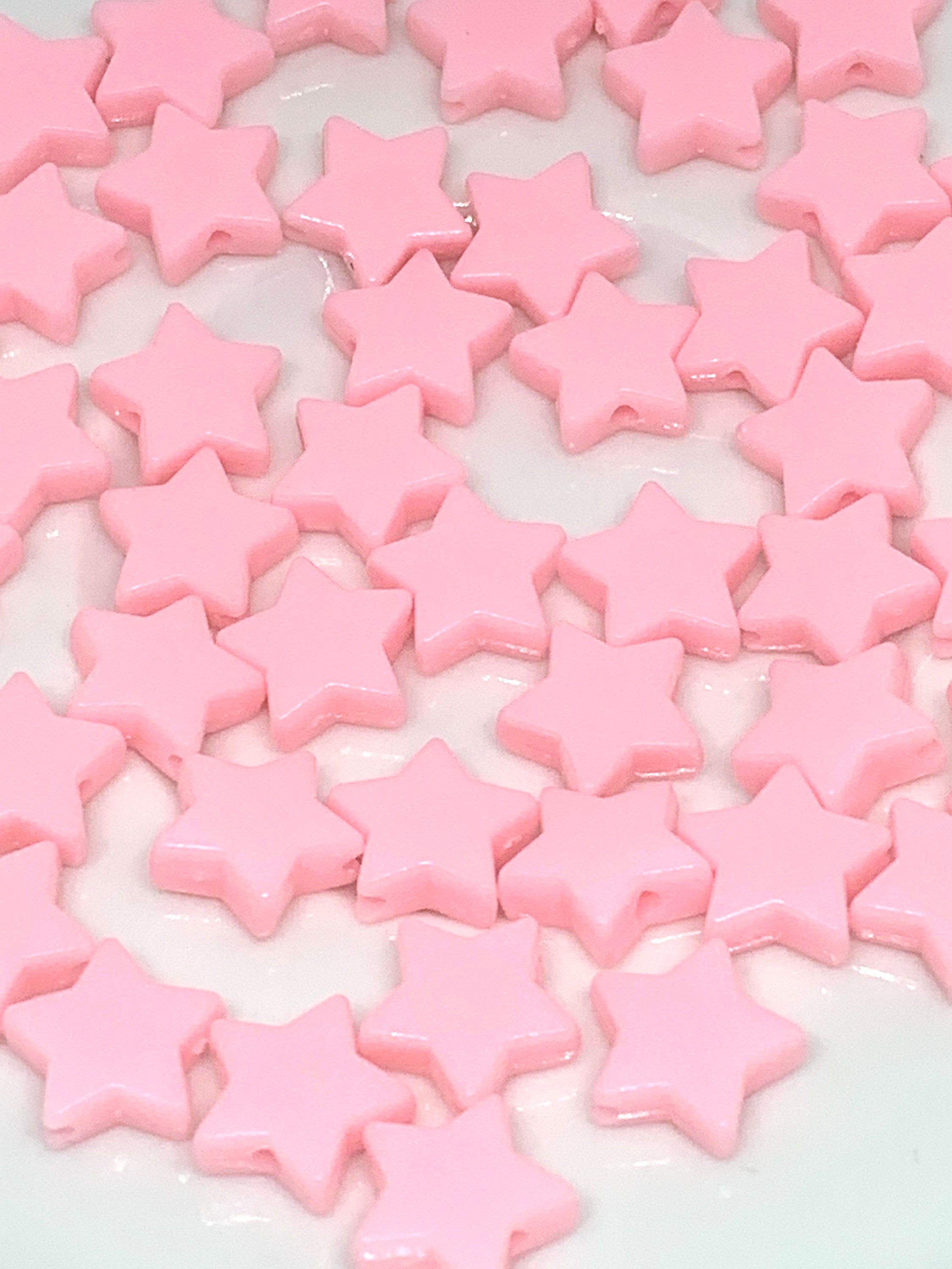 Baby Pink Star Beads, Pink Beads, Kawaii Beads