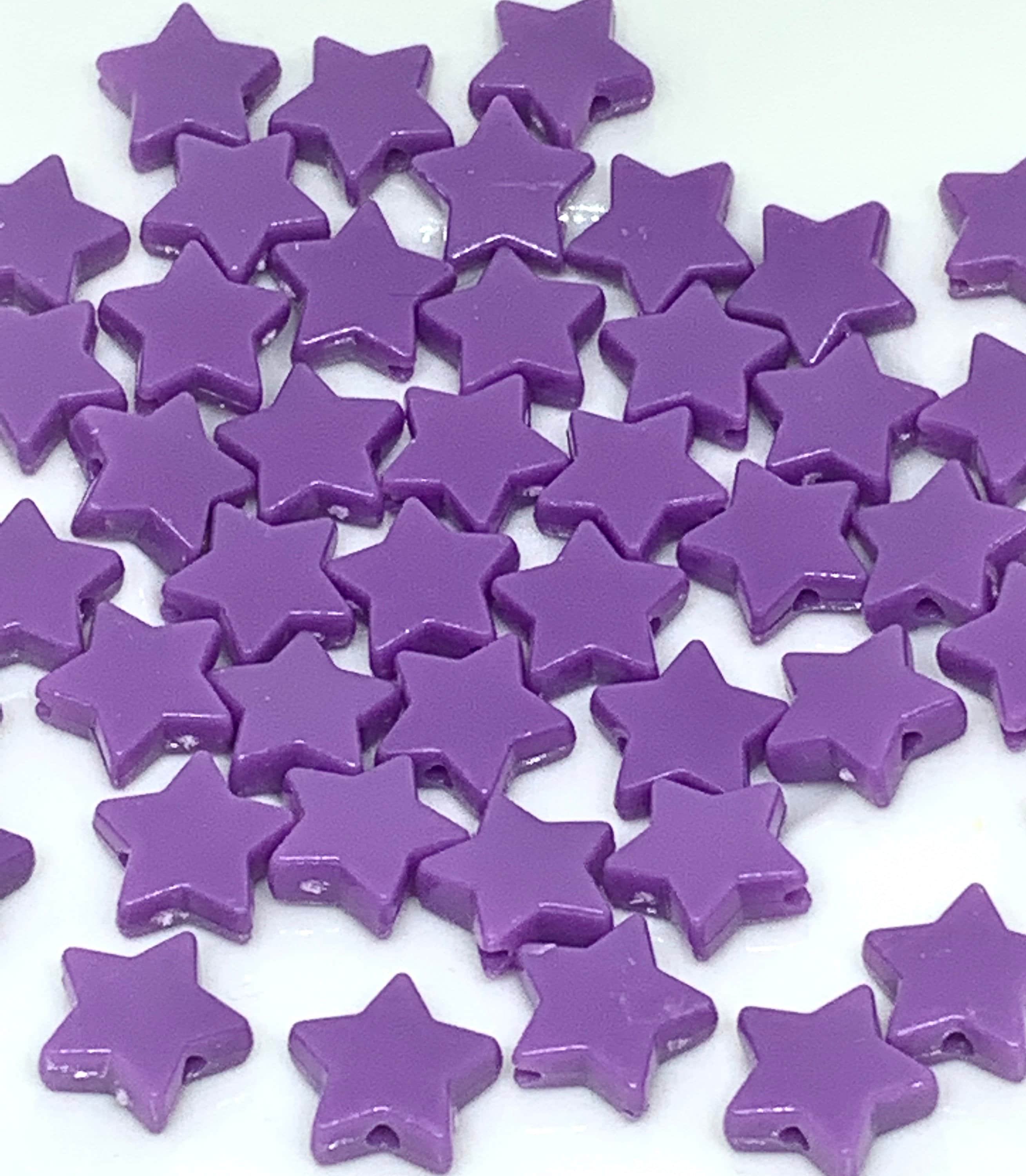 Purple Star Beads, Purple Beads, Kawaii Beads