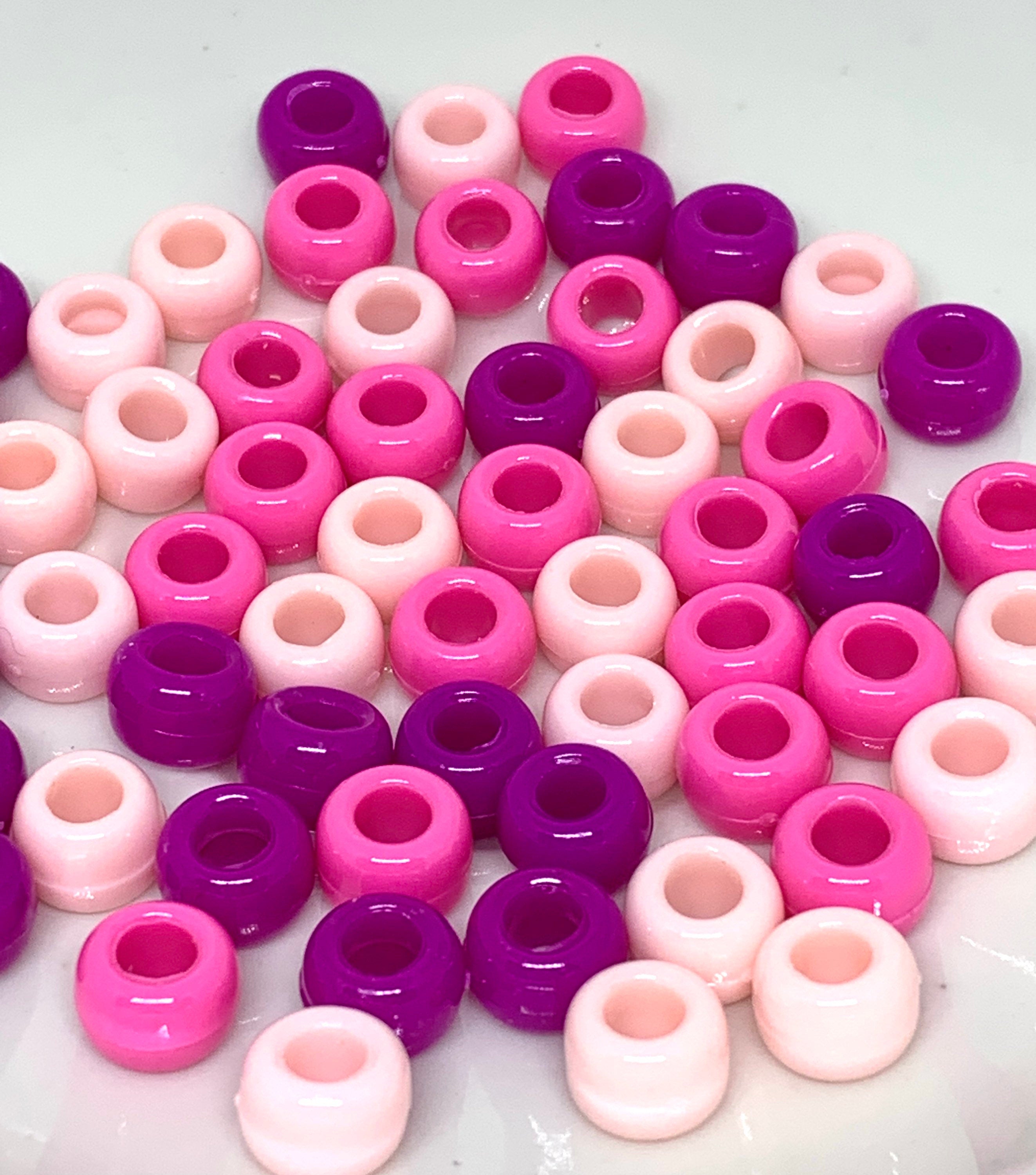 Cutie Pink Mix Kandi Beads, Pony Beads, Barrel beads, Spacer Beads, DIY Beads, Mask Beads