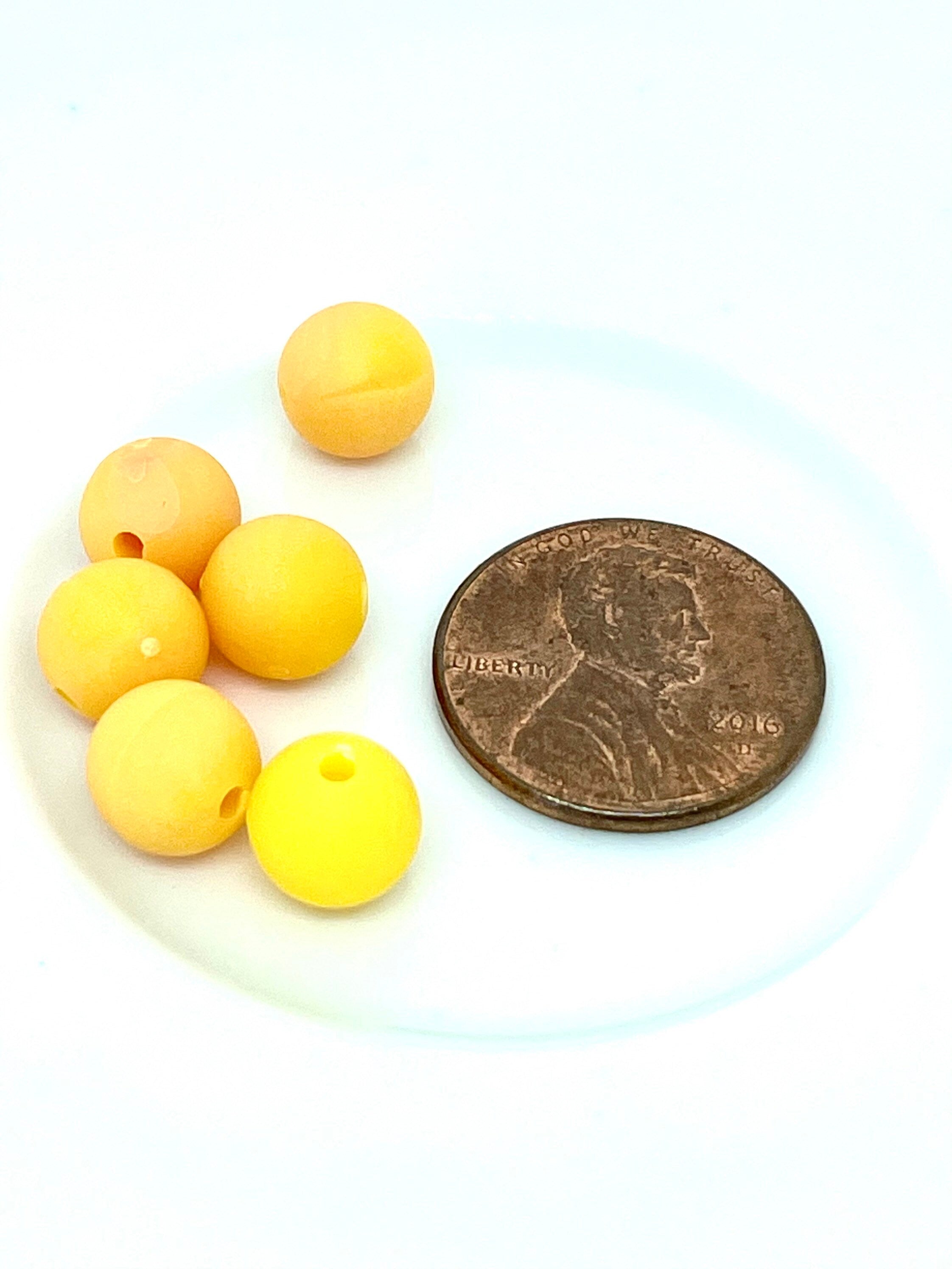 Orange Beads, Fruit Beads, Round Beads, Pastel Beads, DIY Supplies, Kawaii Supplies, Cute Beads, Kawaii Beads