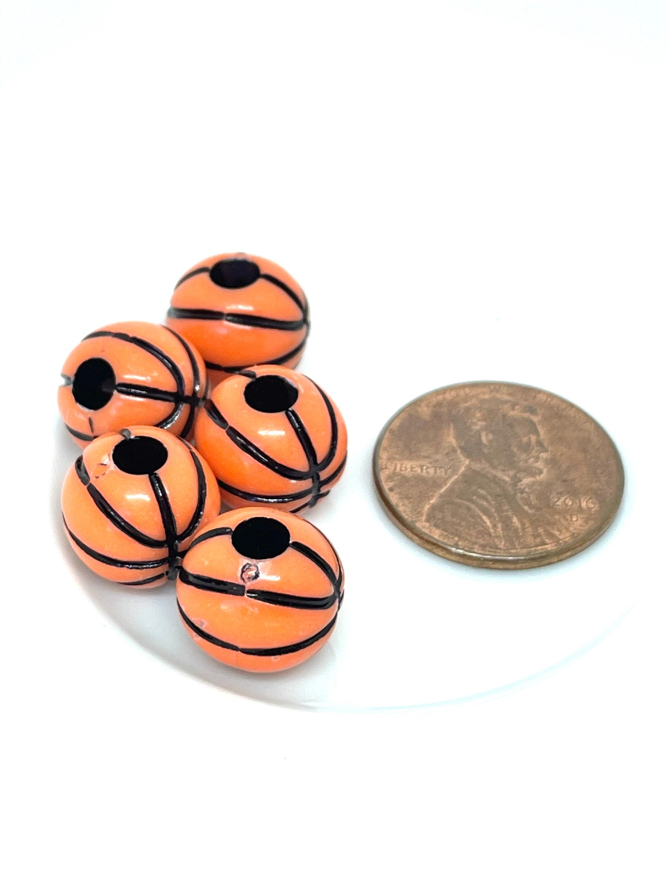 Basketball Beads, Sports Beads, DIY Jewelry, Kawaii Supplies, Cute Supplies, Kawaii Beads