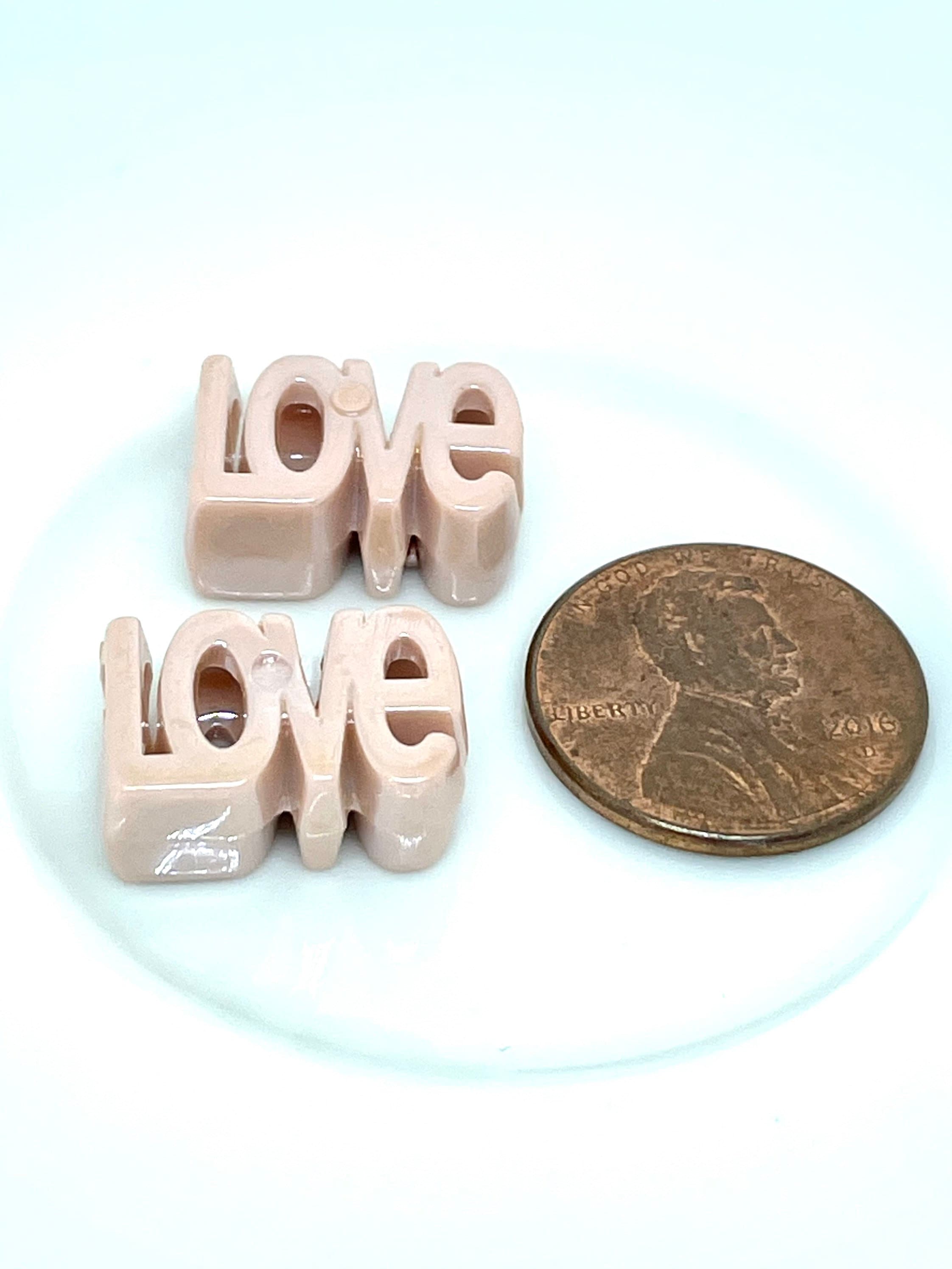 Shimmery Nude Color Love Beads, Korea Beads, Cute Beads, Kawaii Beads, Love Jewelry, DIY Beads