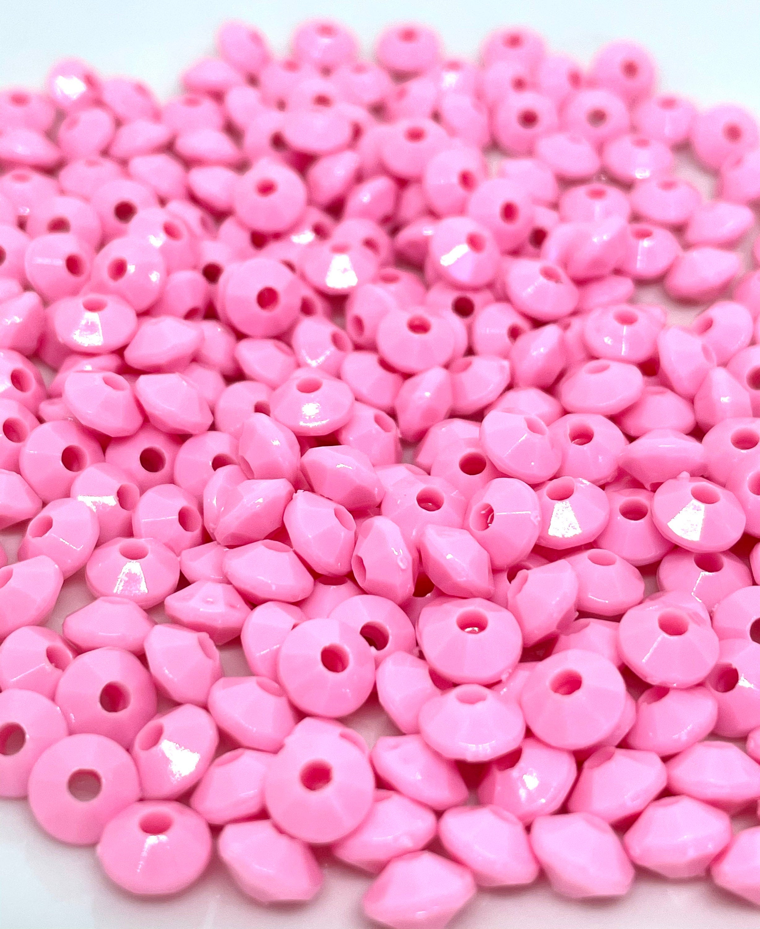 Baby Pink Rondelle Faceted Beads, Baby Pink Beads, Cute Beads, Kawaii Beads, DIY Jewelry