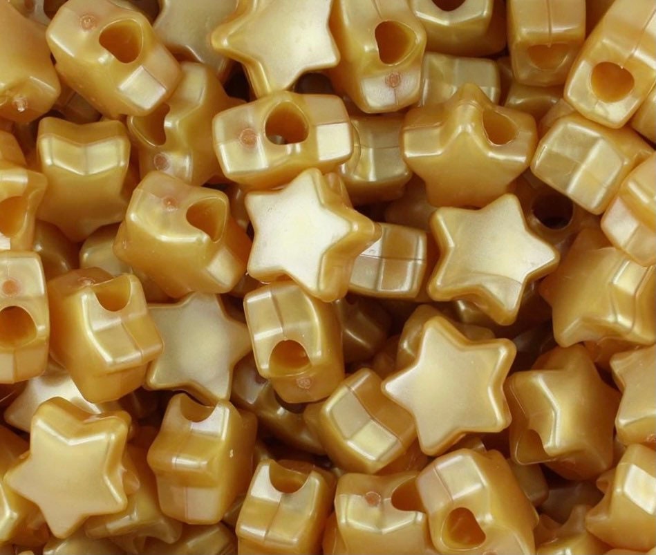 Glamorous Gold Star Beads, Star beads, Gold Beads, Kawaii Supplies, Cute Beads, Kawaii Beads