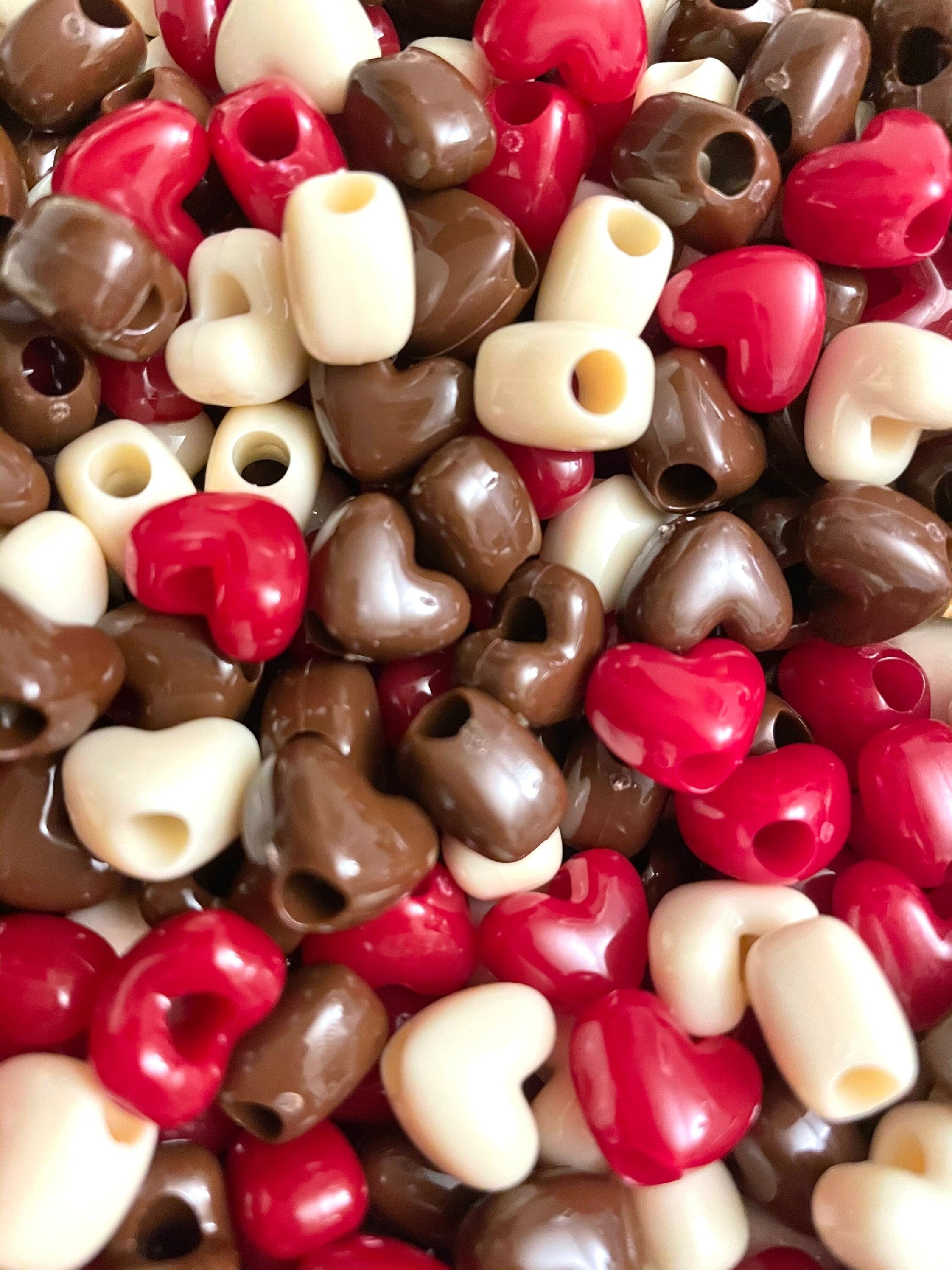 Sweet Treat Chocolate Bead Mix, Candy Heart Beads, Cutie Beads, Yummy Beads, Kawaii Supplies