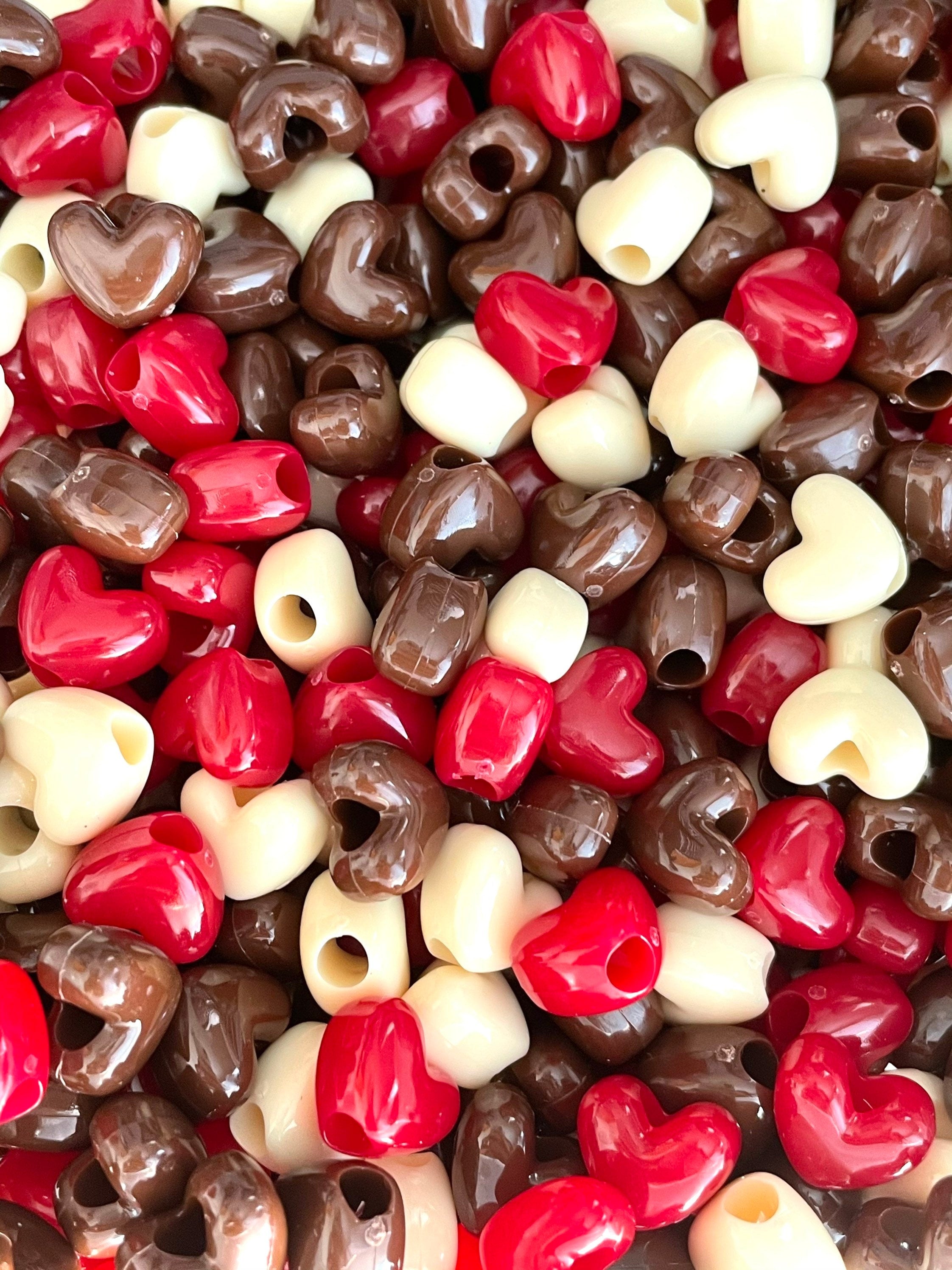 Sweet Treat Chocolate Bead Mix, Candy Heart Beads, Cutie Beads, Yummy Beads, Kawaii Supplies