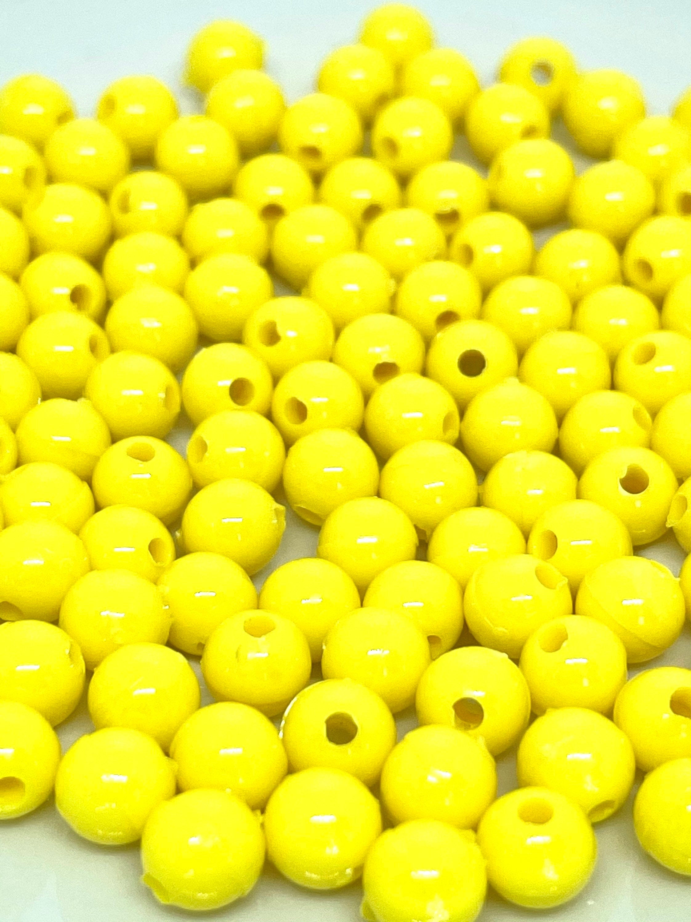 Yellow Lemon Beads, Fruit Beads, Round Beads, Yellow Beads, DIY Supplies, Kawaii Supplies, Cute Beads, Kawaii Beads
