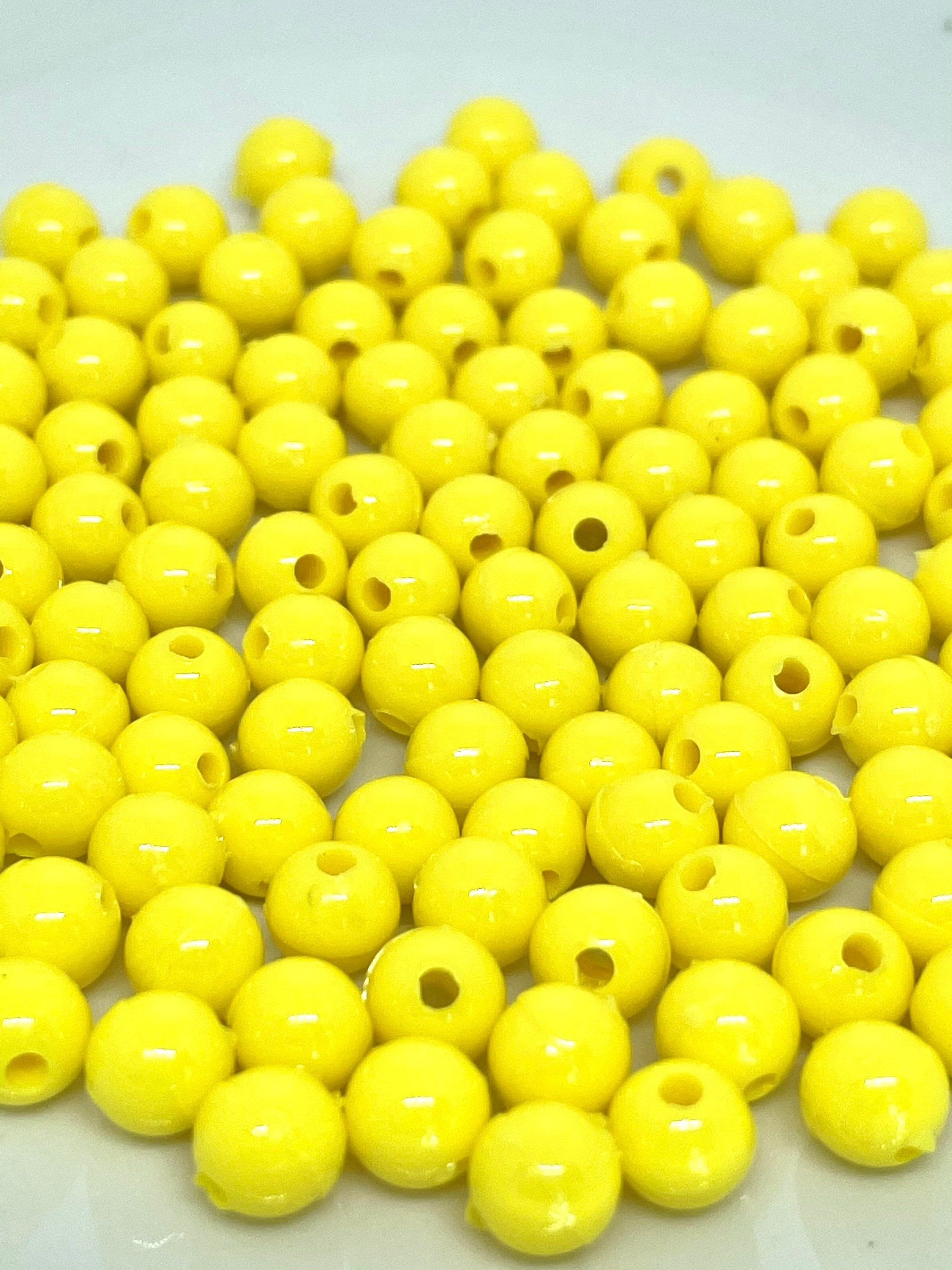 Yellow Lemon Beads, Fruit Beads, Round Beads, Yellow Beads, DIY Supplies, Kawaii Supplies, Cute Beads, Kawaii Beads