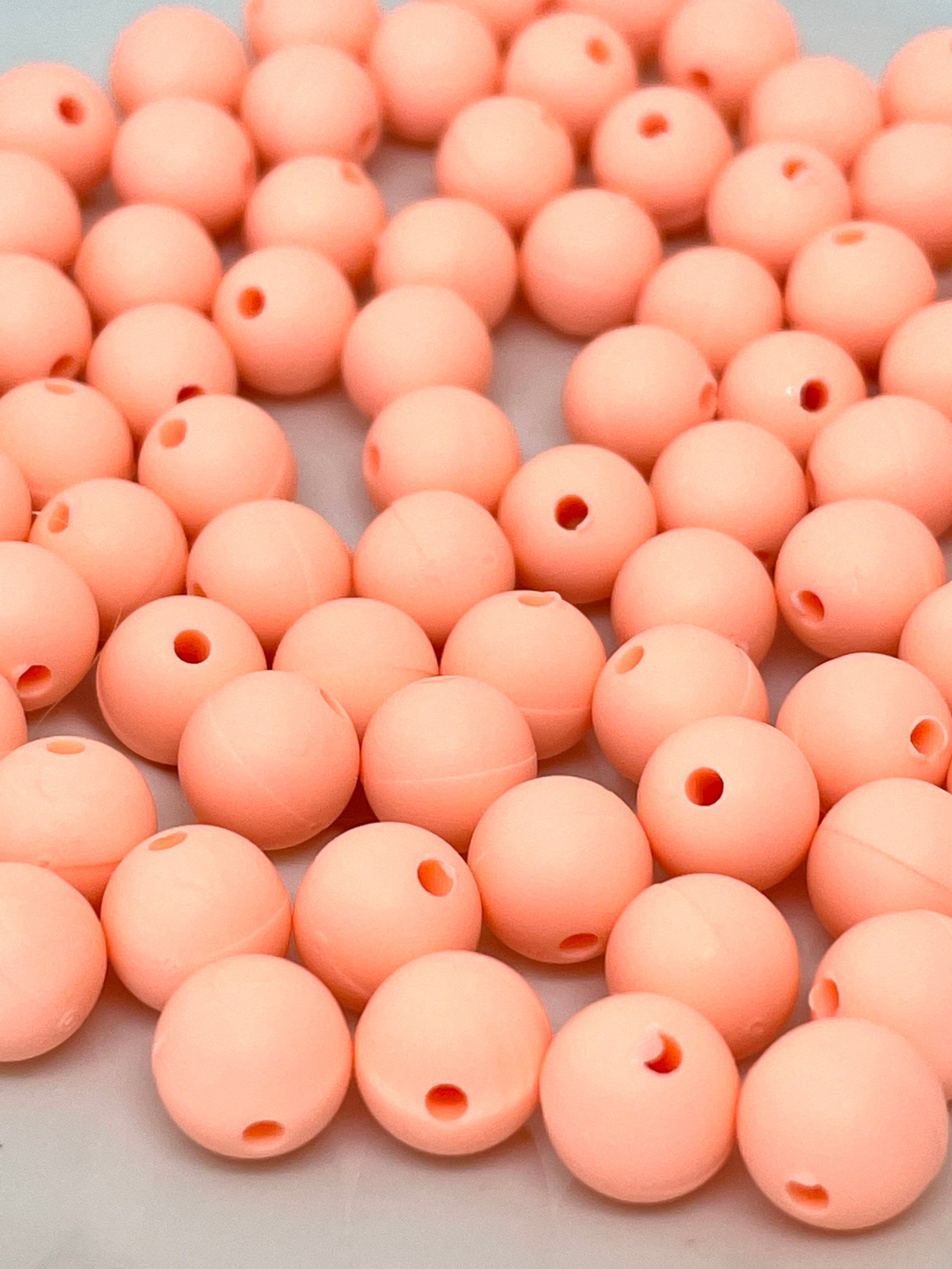 Pastel Peach Beads, Round Beads, Pastel Beads, DIY Supplies, Kawaii Supplies, Cute Beads, Kawaii Beads