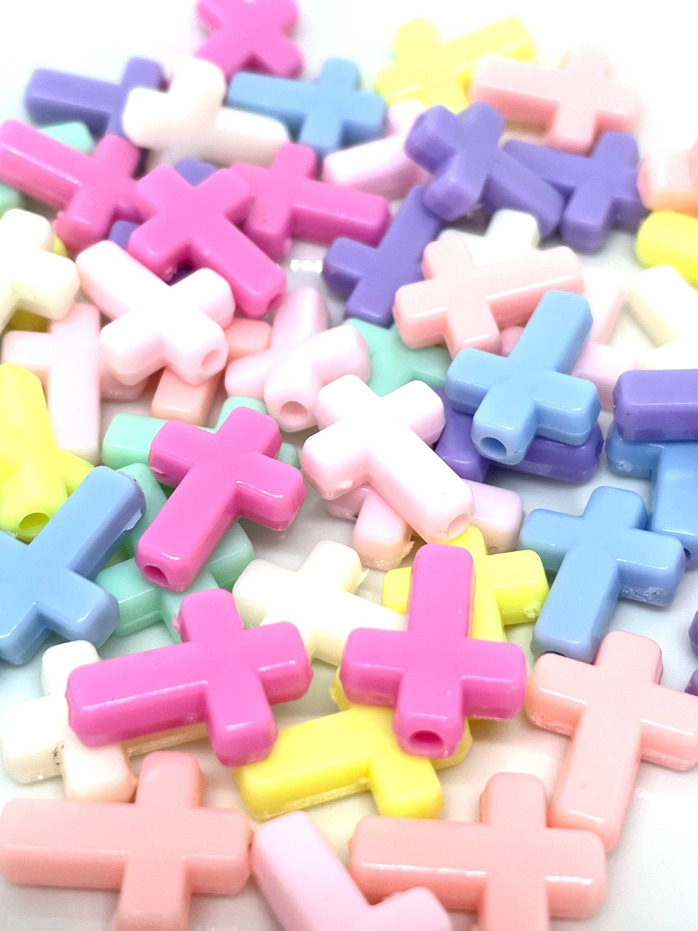 Pastel Cross Beads from Japan, Kawaii Beads, Kawaii Pendants, Pastel Beads, Cute Beads, Kawaii Supplies, DIY Jewelry, Japan Beads