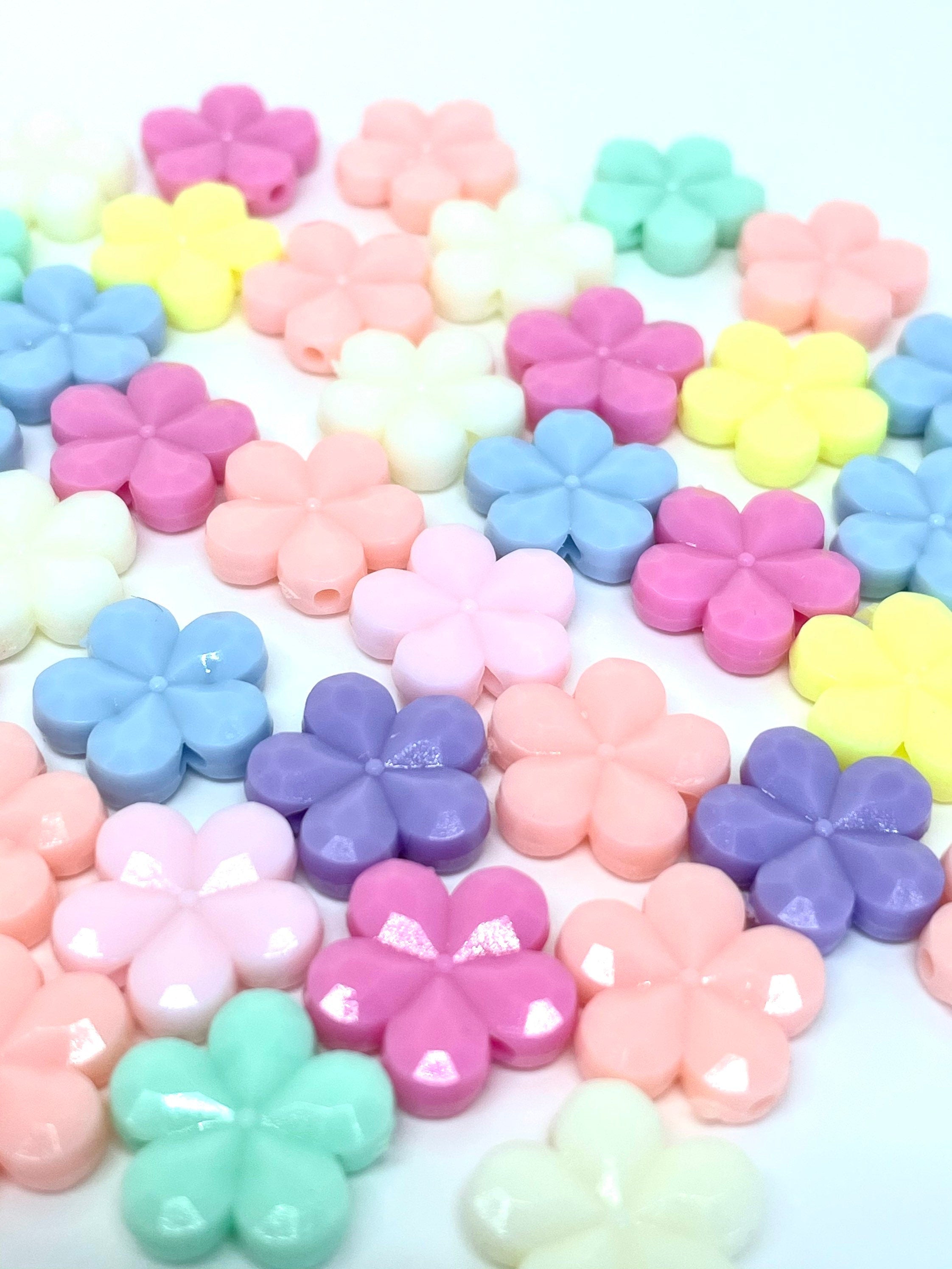 Pastel Flower Beads from Japan, Kawaii Beads, Kawaii Pendants, Pastel Beads, Cute Beads, Kawaii Supplies, DIY Jewelry, Japan Beads