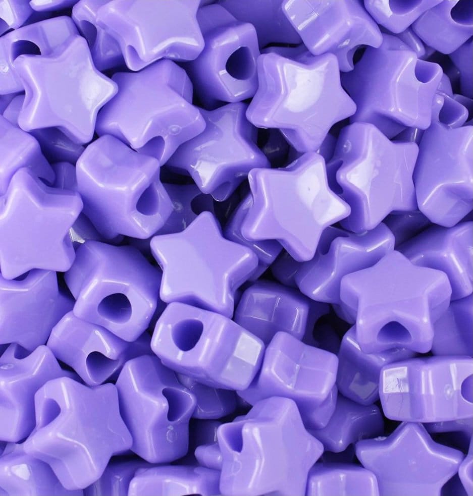 Pastel Purple Star Beads, Choker Beads, Beads for Necklace, Bead Set, Purple Beads
