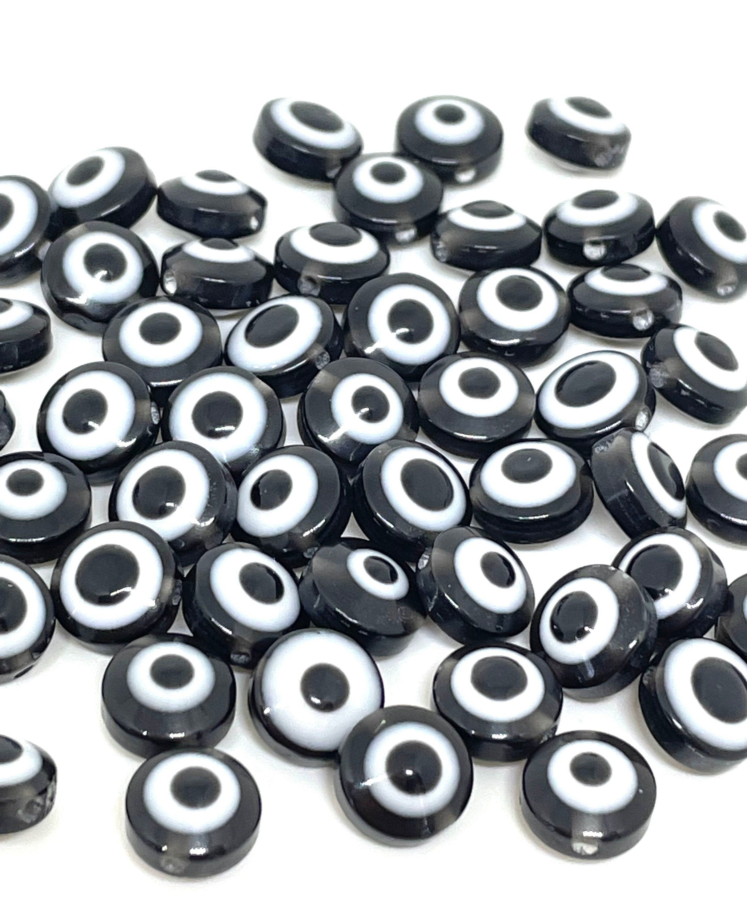 Black and White Eye Beads, Eyeball Beads, Halloween Beads, Cute Beads, Creepy Beads, Kawaii Beads