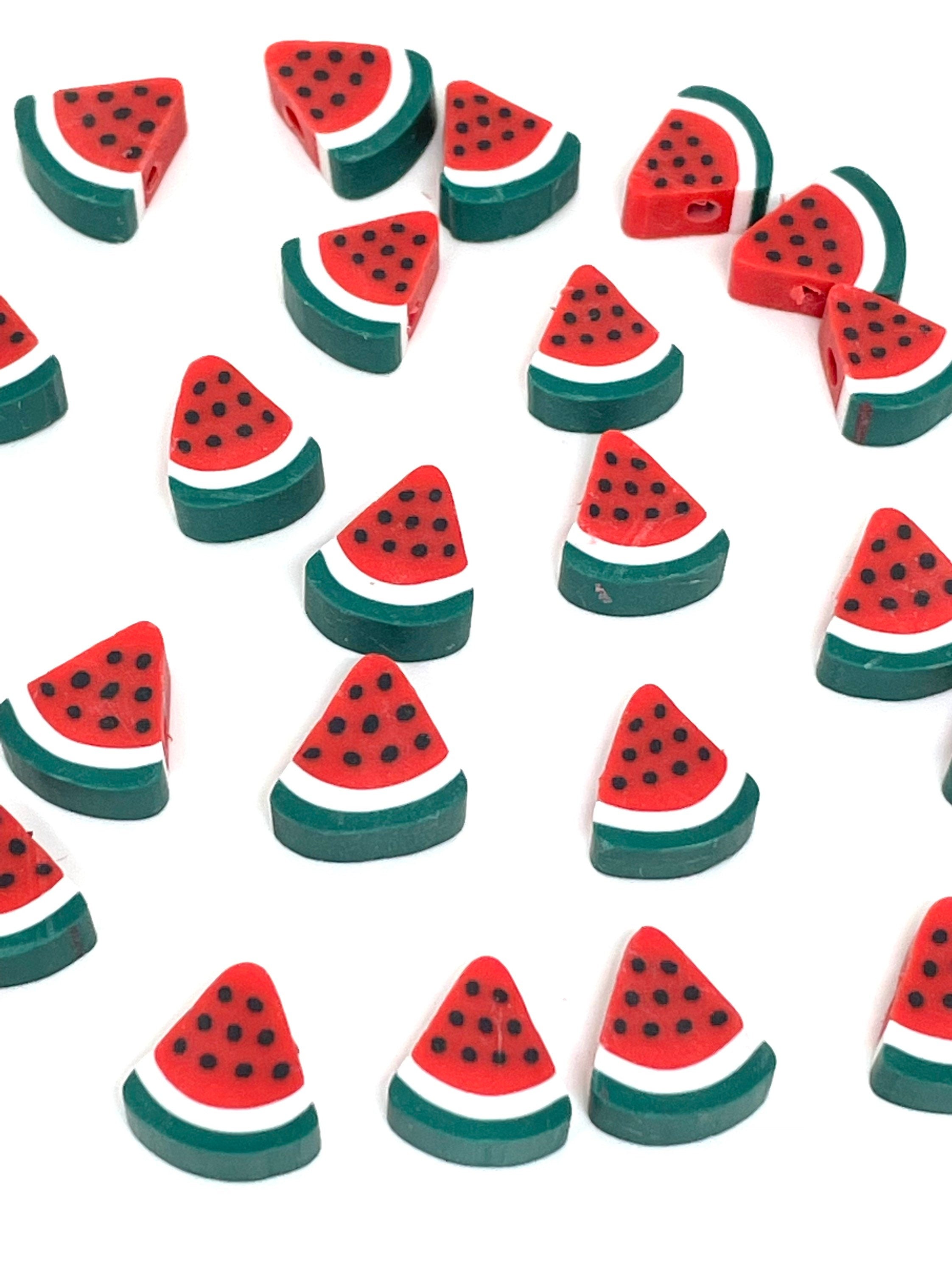 Cute Polymer Clay Beads, Fruit Beads, Red Beads, Watermelon Beads, Letter Beads for Bracelet