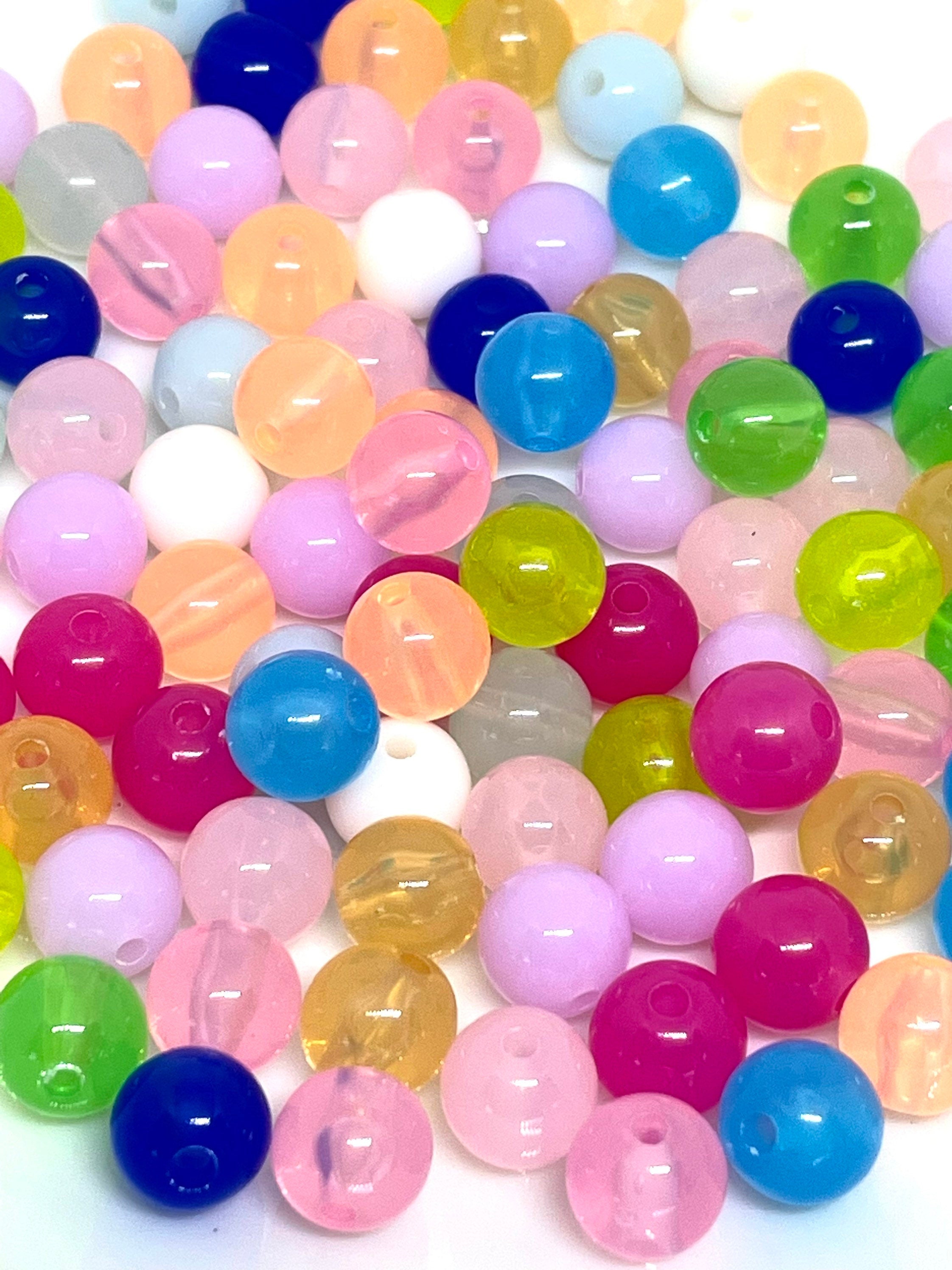 Rainbow Candy Bead Mix, 6mm, 8mm, 10mm Beads for Bracelet, Clear Beads, Special Mix for Necklace, DIY Beads, Cute Beads