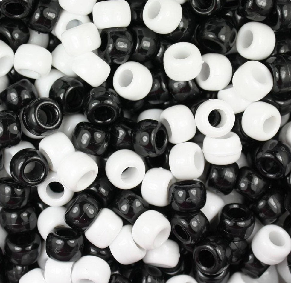 Black and White Pony Bead Mix