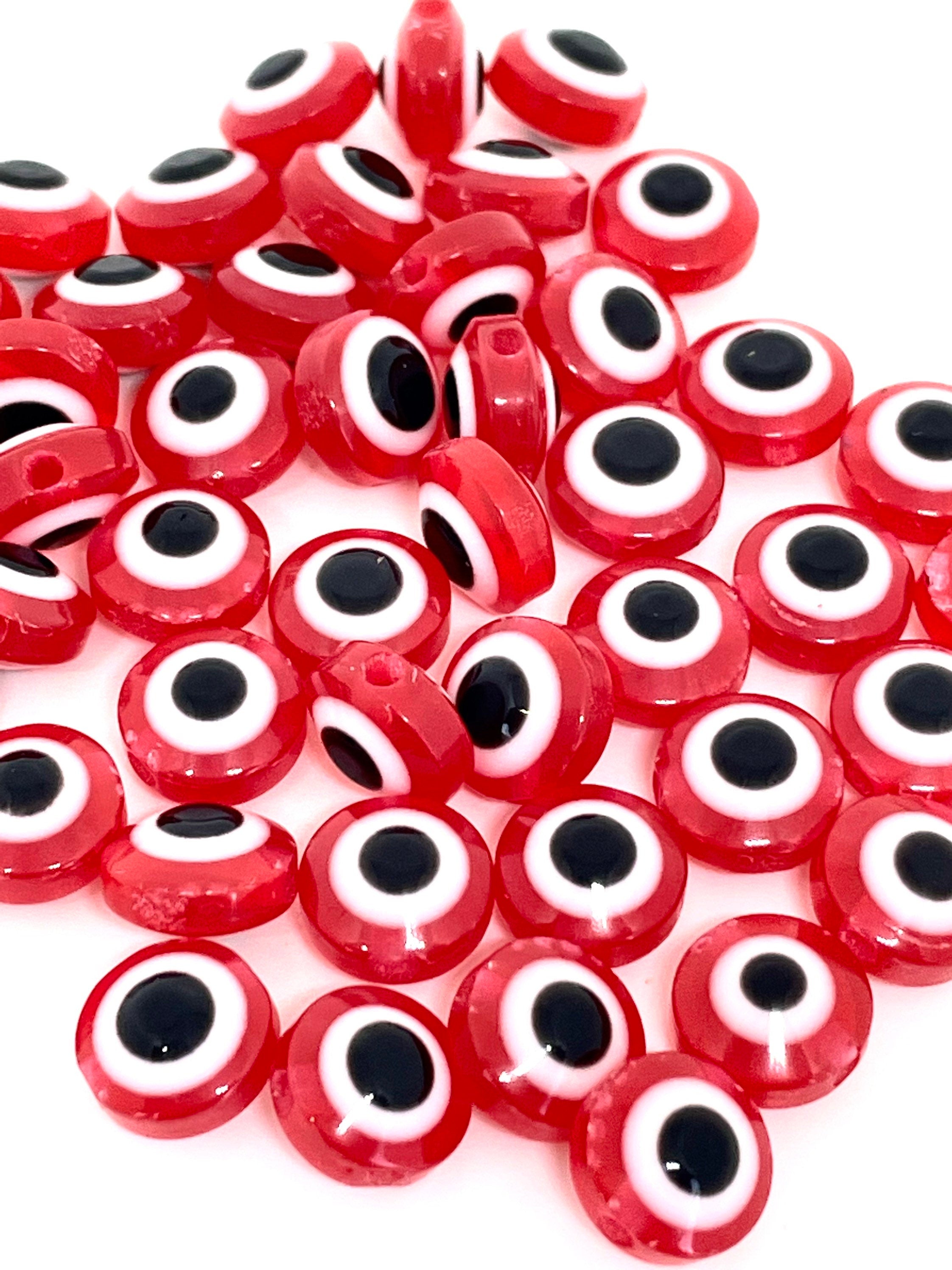 Red Eye Beads, Eyeball Beads, Creepy Beads, Halloween Beads for Bracelet, Halloween Beads for Necklace, Unique Beads, Red Beads, Goth Beads