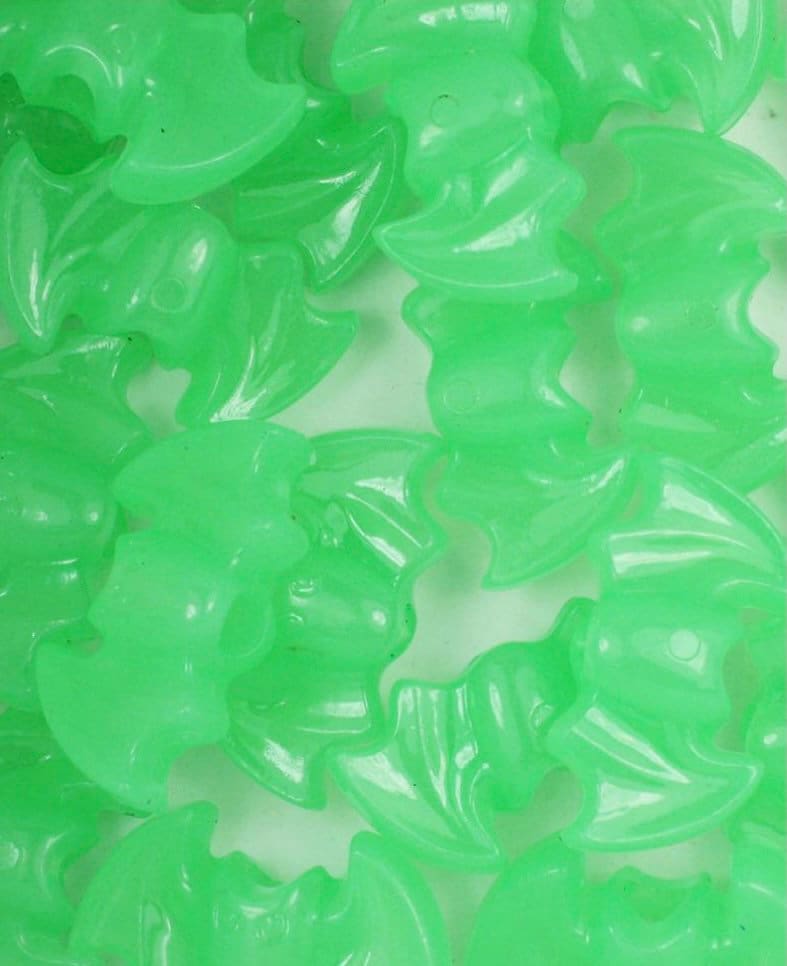 Neon Green Bat Beads, Halloween Beads for Kids, Halloween Beads for Necklace, Halloween Beads for Bracelet, Green Beads, Goth Beads