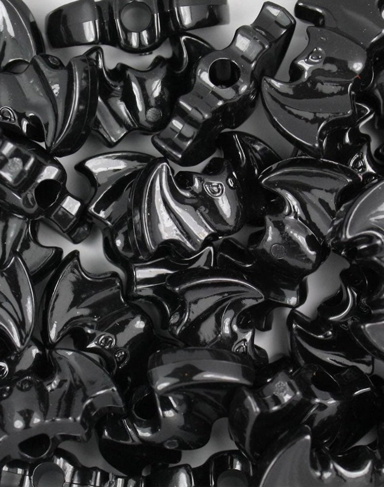 Black Bat Beads: Spooky Cute Charms for Halloween Jewelry