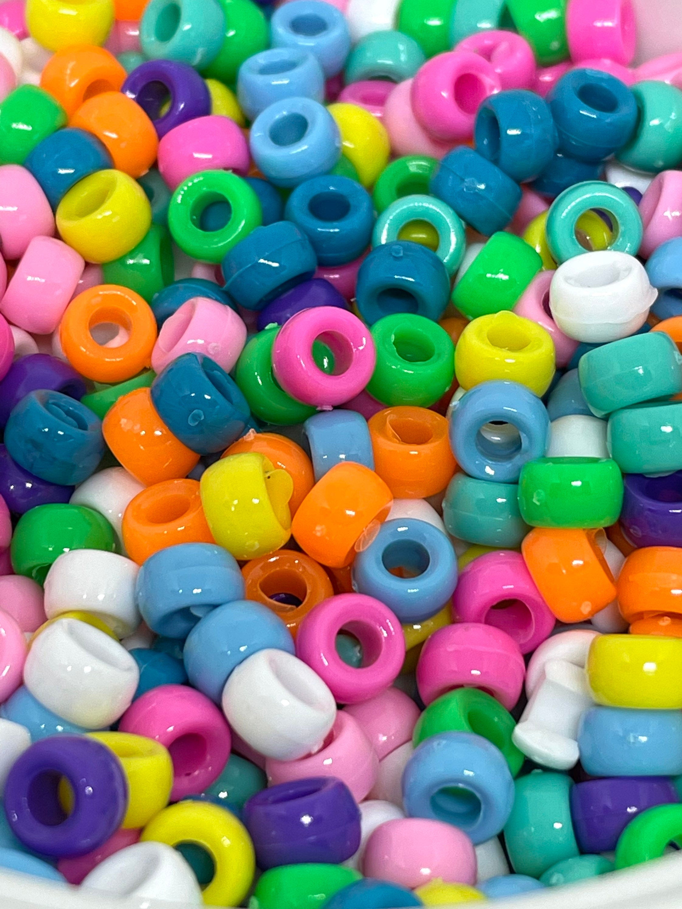 Rainbow Bracelet Beads, Small Beads for Bracelet, Mini Rainbow Pony Beads, 6.5mm Beads, Rainbow Mini Kandi Beads