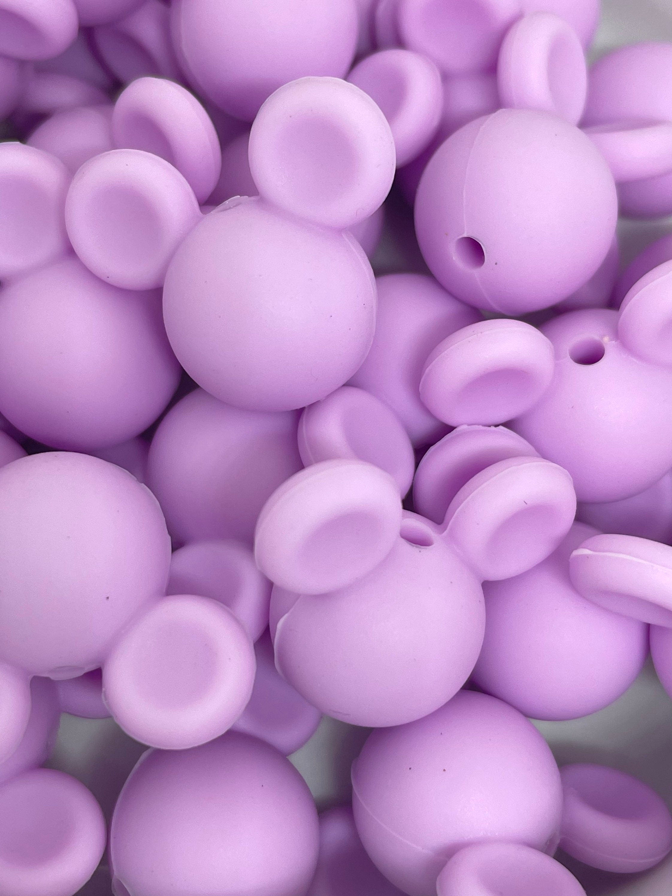 Pastel Mouse Head Beads, Mickey Silicone Beads for Lanyard, Mickey Beads for Bracelet, Mickey Beads for Mask