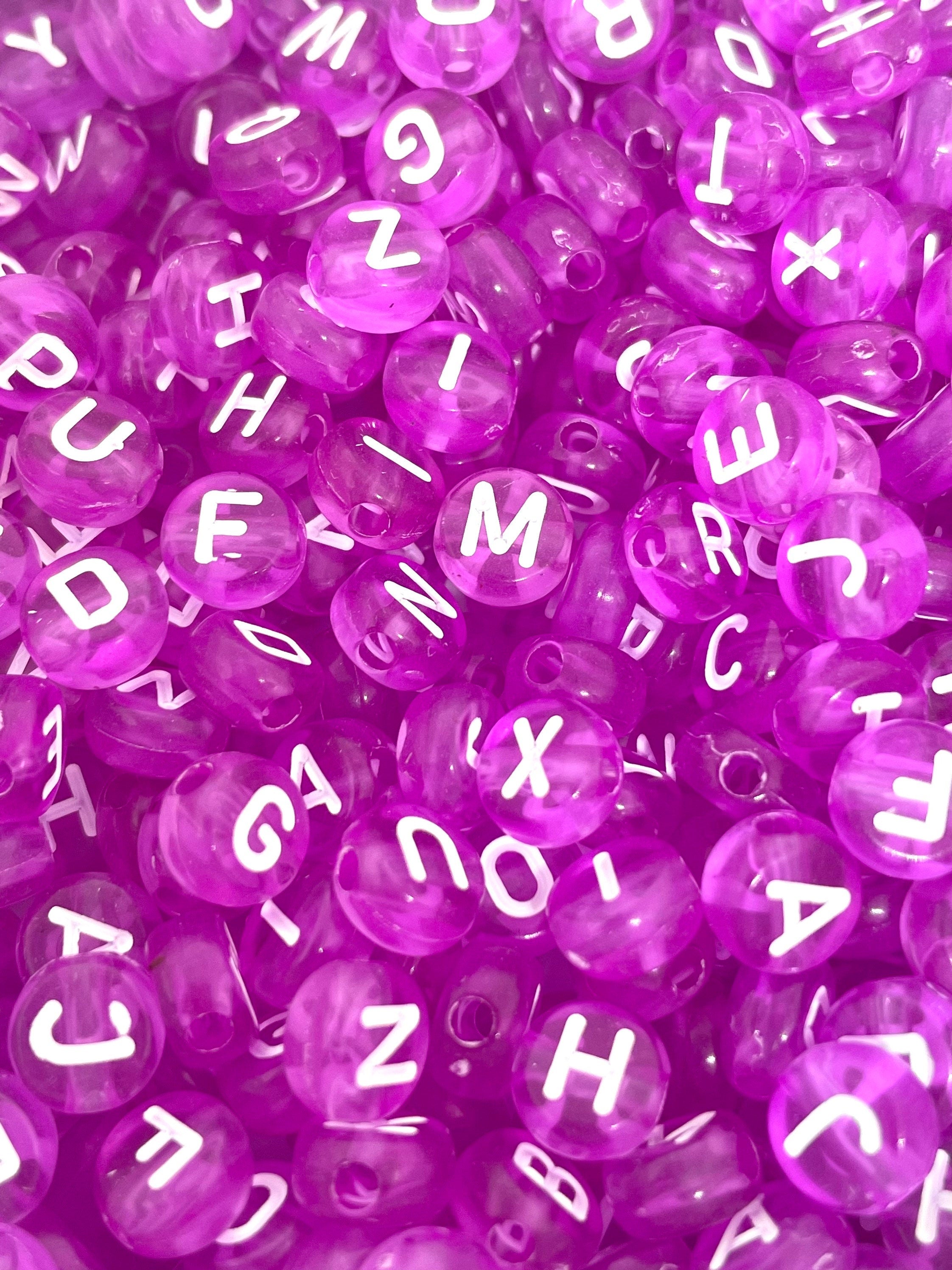 Bright Letter Beads for Bracelet, Bright Alphabet Beads for Bracelet, Pink Letter Beads Bracelet, Fairy Kei Beads, Yume Kawaii, Yami Kawaii