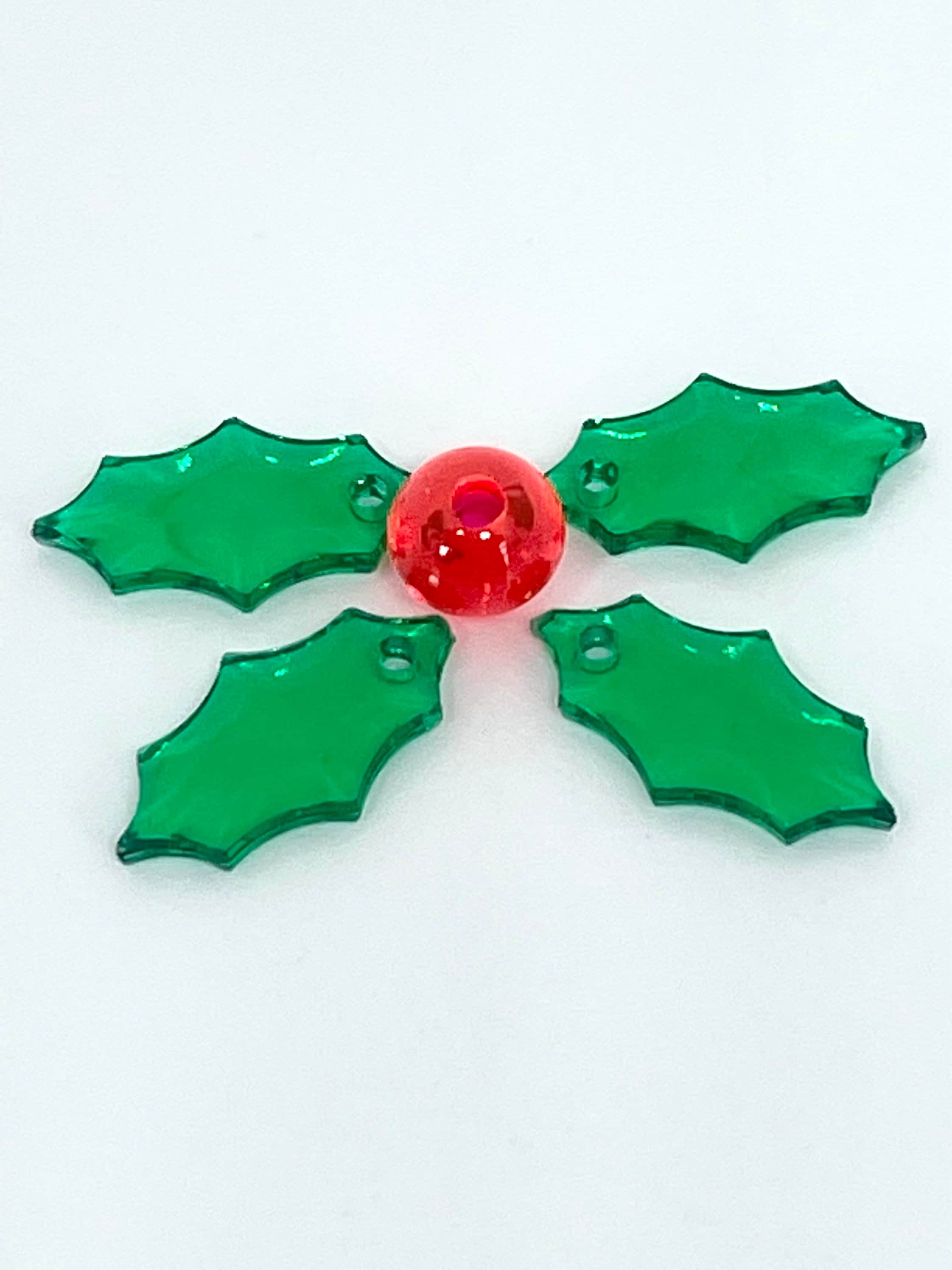 14mm Holly Leaves Beads, Christmas Beads for Jewelry, Leaf Beads, Christmas Beads for Brooch, Xmas Beads for Jewelry Making, Unique Beads