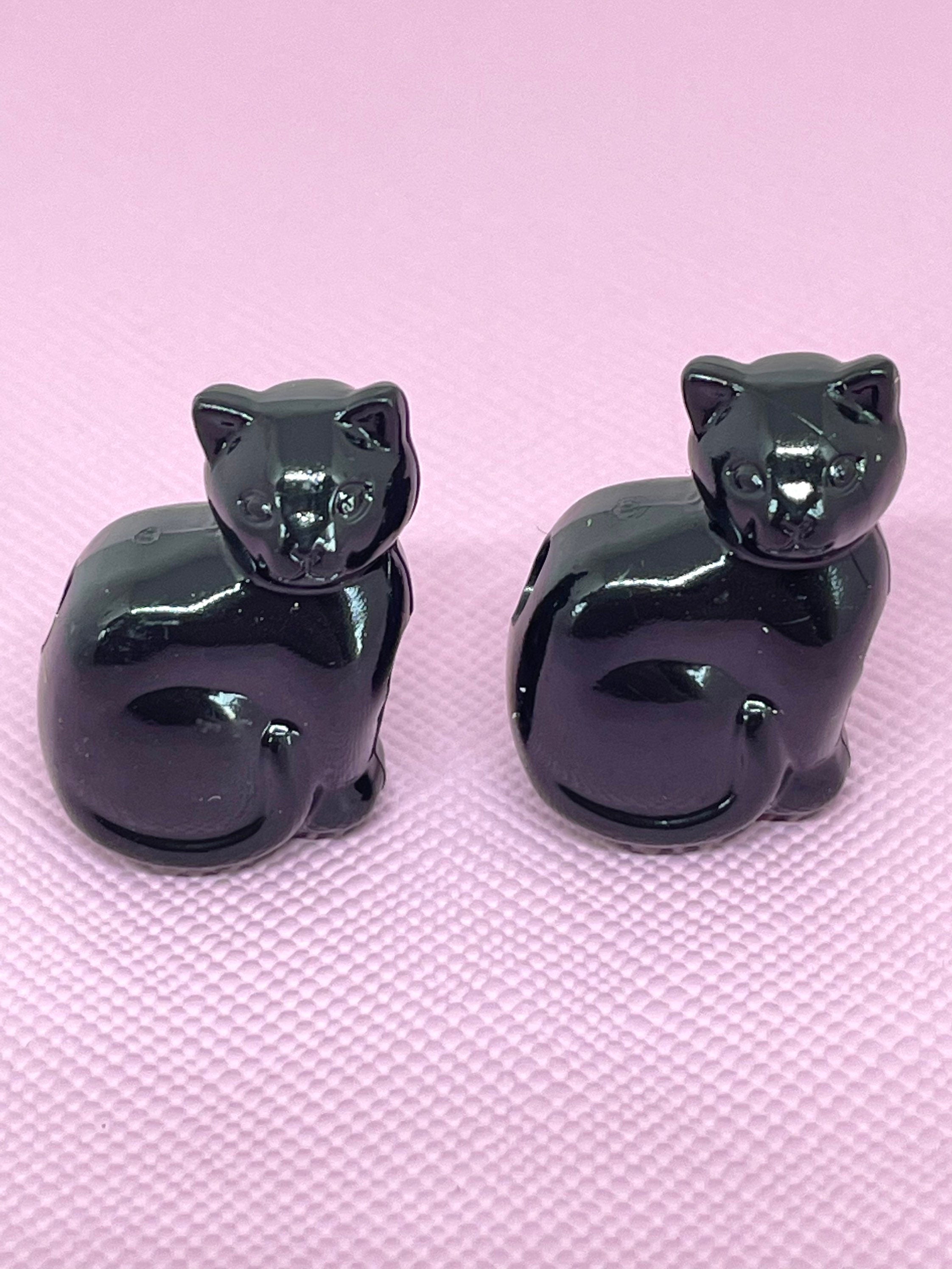 Black Cat Beads, Animal Beads for Jewelry, Black Pet Beads, Black Halloween Beads for Crafts, Halloween Themed Beads