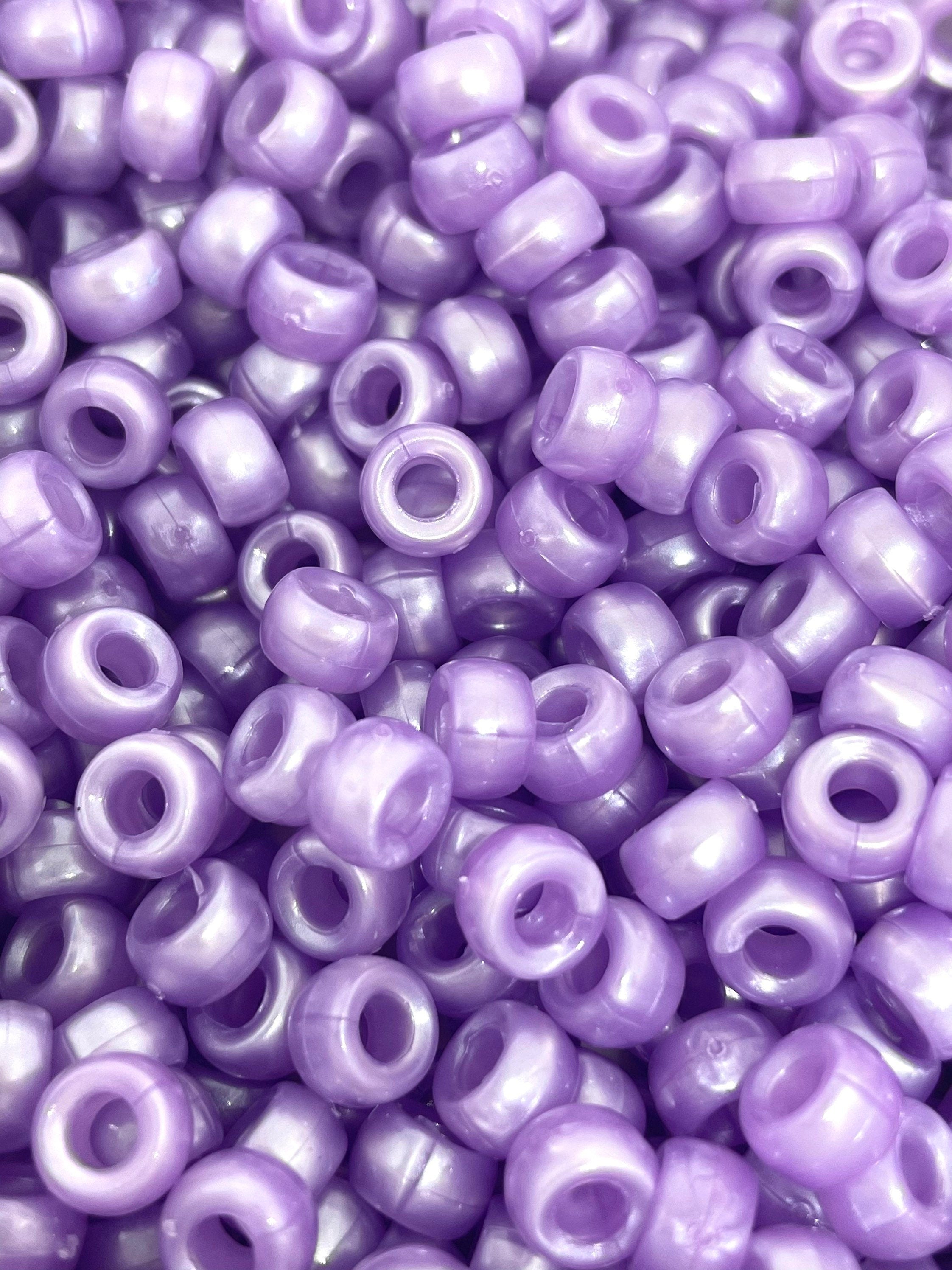 Tiny Pearlized Purple Small Beads, Purple Mini Kandi Beads, Purple Mini Pony Beads, Purple Mini Barrel Beads for Bracelet, Purple Spacer