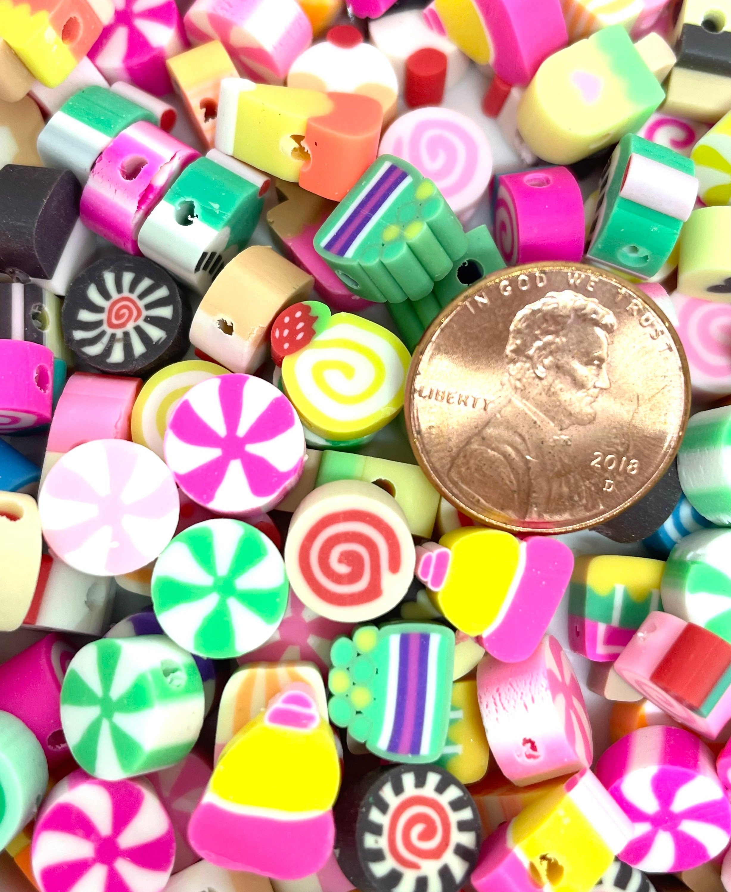 Sweet Treat Polymer Clay Beads, Handmade Beads for Jewelry Making, Dessert Beads, Candy Beads Charm, Dessert Charm, Food Beads for Earrings
