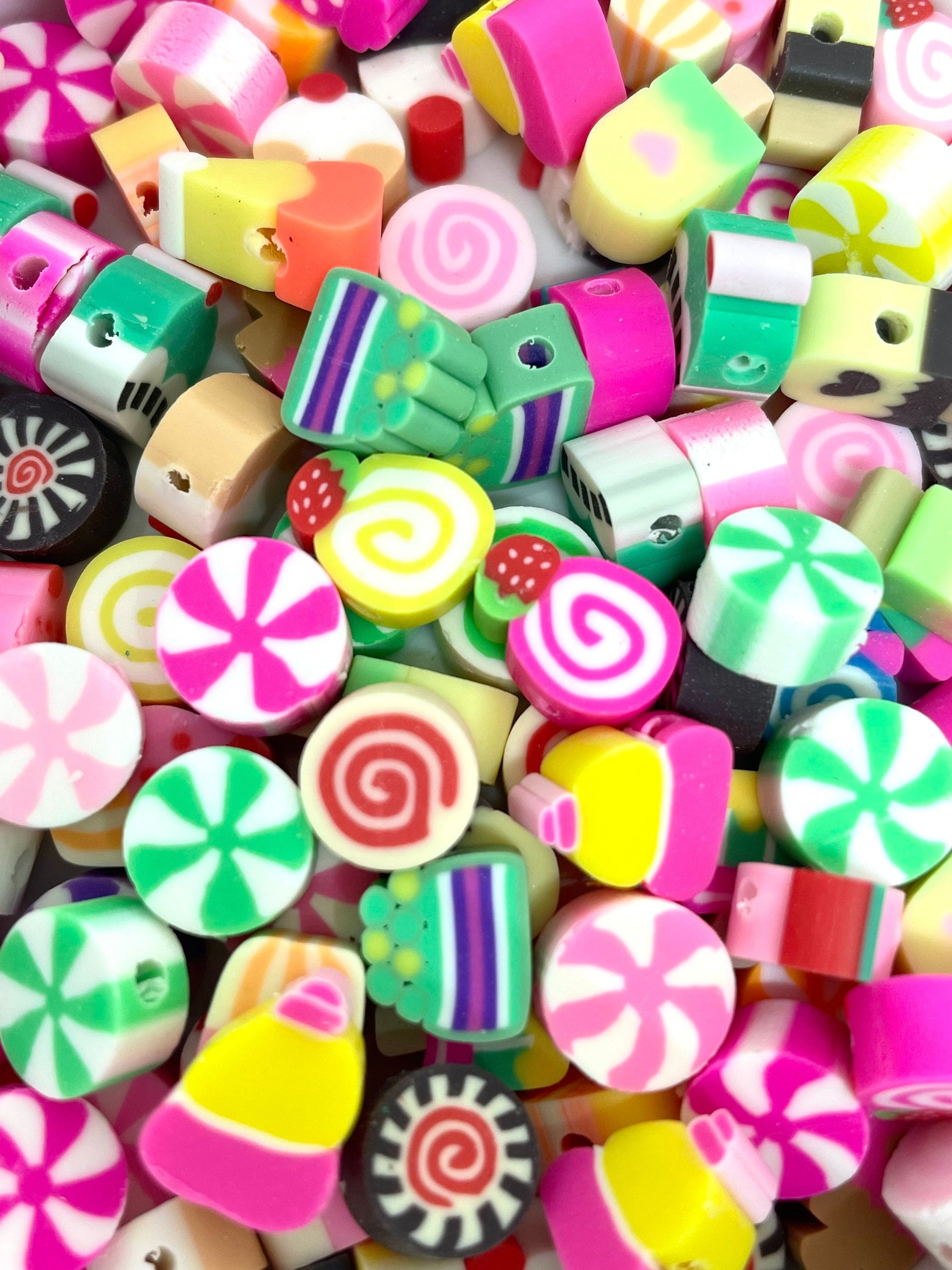 Sweet Treat Polymer Clay Beads, Handmade Beads for Jewelry Making, Dessert Beads, Candy Beads Charm, Dessert Charm, Food Beads for Earrings