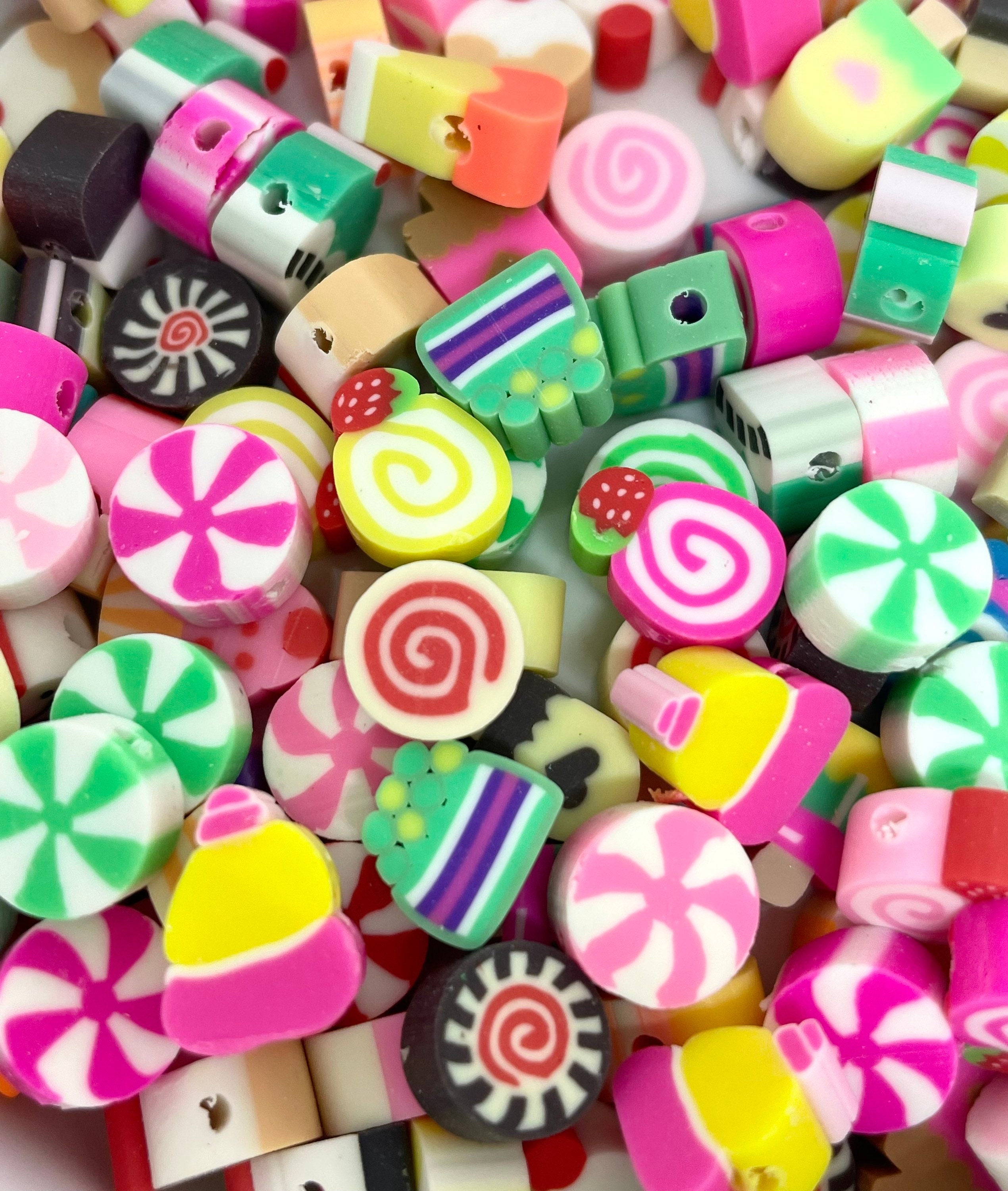 Sweet Treat Polymer Clay Beads, Handmade Beads for Jewelry Making, Dessert Beads, Candy Beads Charm, Dessert Charm, Food Beads for Earrings