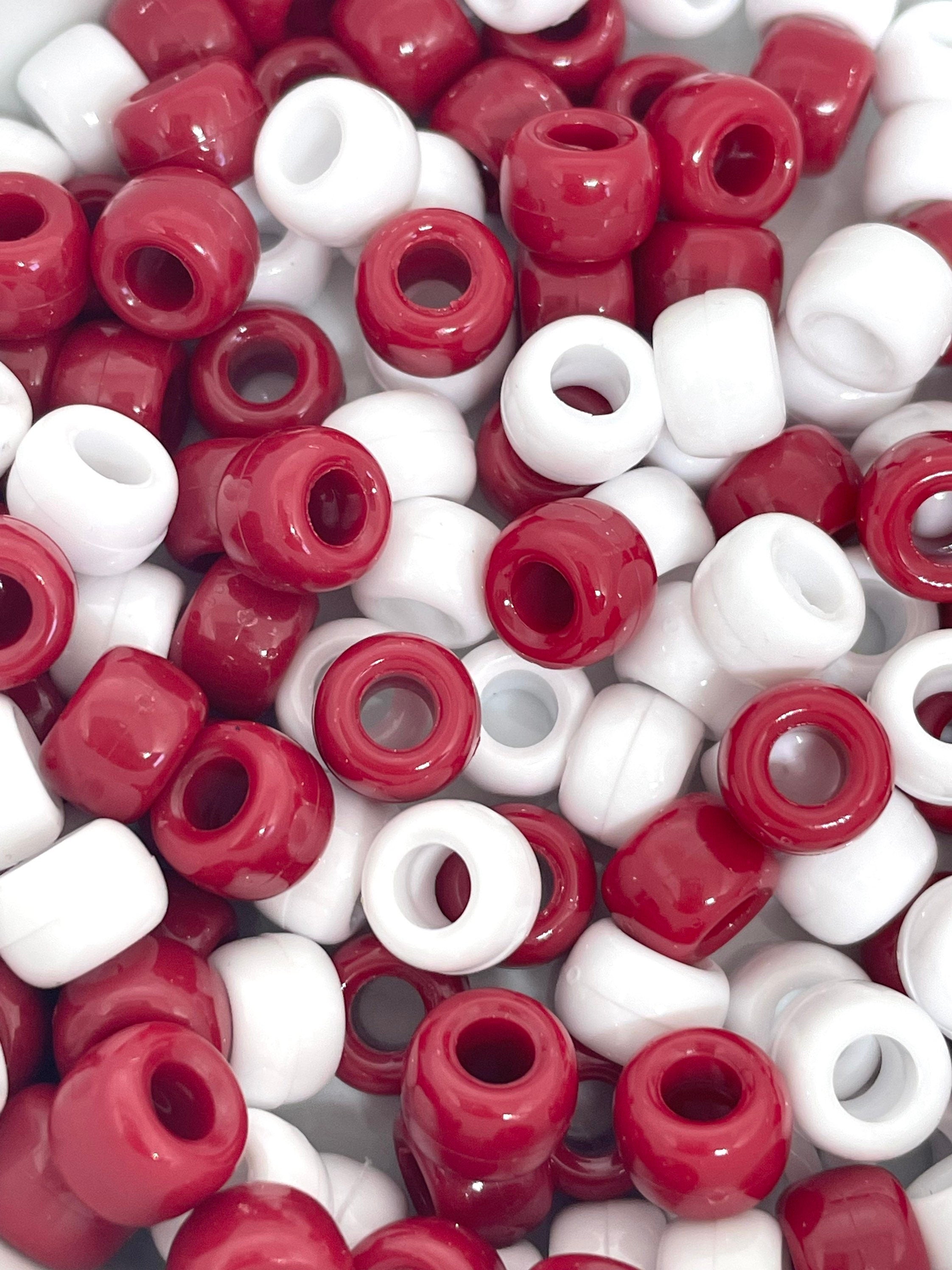 Candy Cane Pony Bead Mix, Candy Cane Beads for Christmas, Red and White Beads, Christmas Beads, Christmas Kandi Beads, Christmas Pony Beads