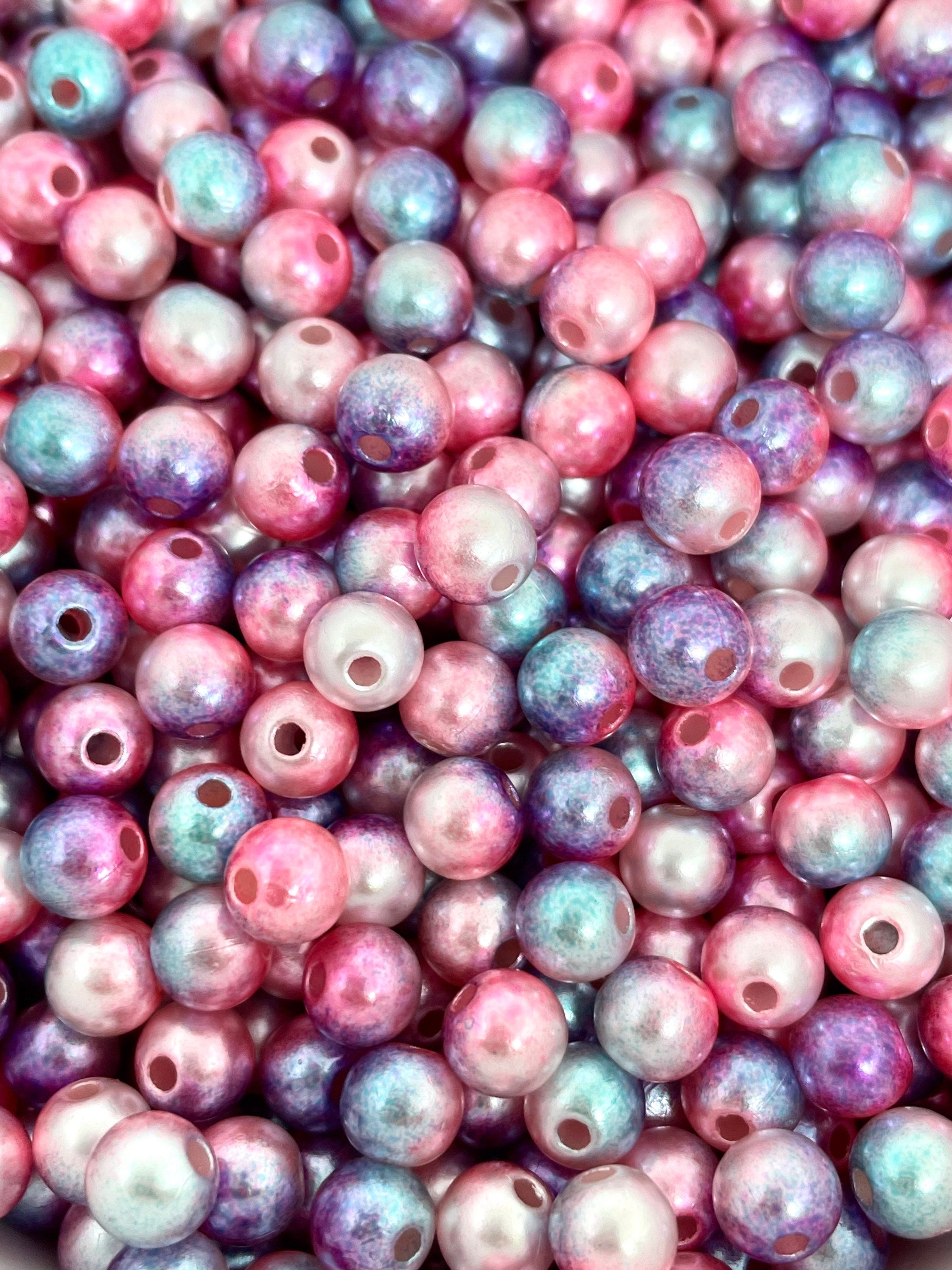 Unicorn Beads for Jewelry Making, Cute Ombre Beads for Bracelet, Unique Spacer Beads, Round Beads for Anklet, Cute Beads, Gyaru Beads