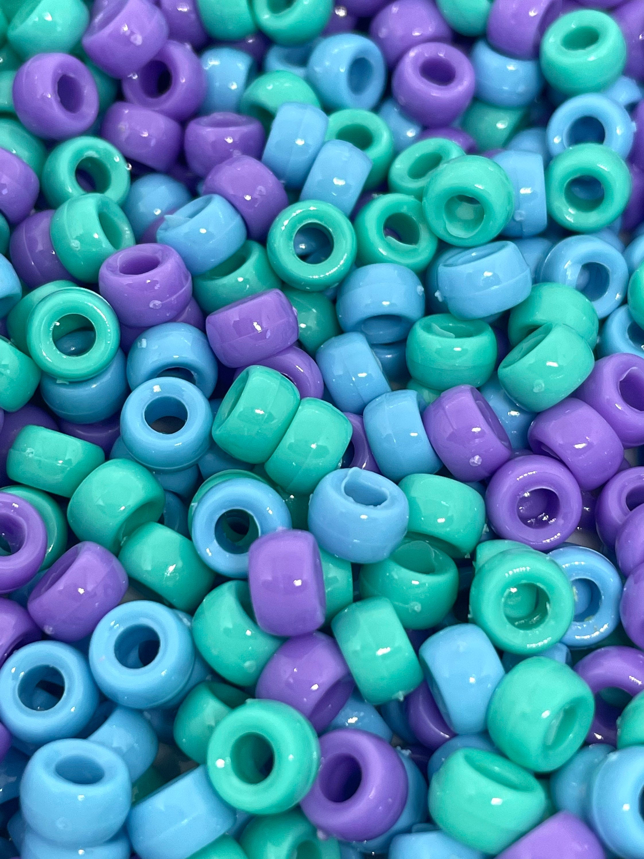 Mini Mermaid Bead Mix, Mermaid Themed Mini Barrels, Mermaid Mini Pony Beads for Kids Crafts, Spacer Beads for Bracelet, Under the Sea Themed